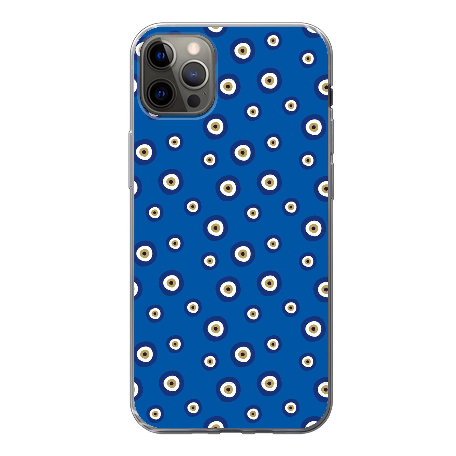 MuchoWow Handyhülle für Apple iPhone 13 Pro Max Griechisches Böses Auge - Muster - Blau, Smartphone-Bumper, Print, Handy Schutzhülle Dünn