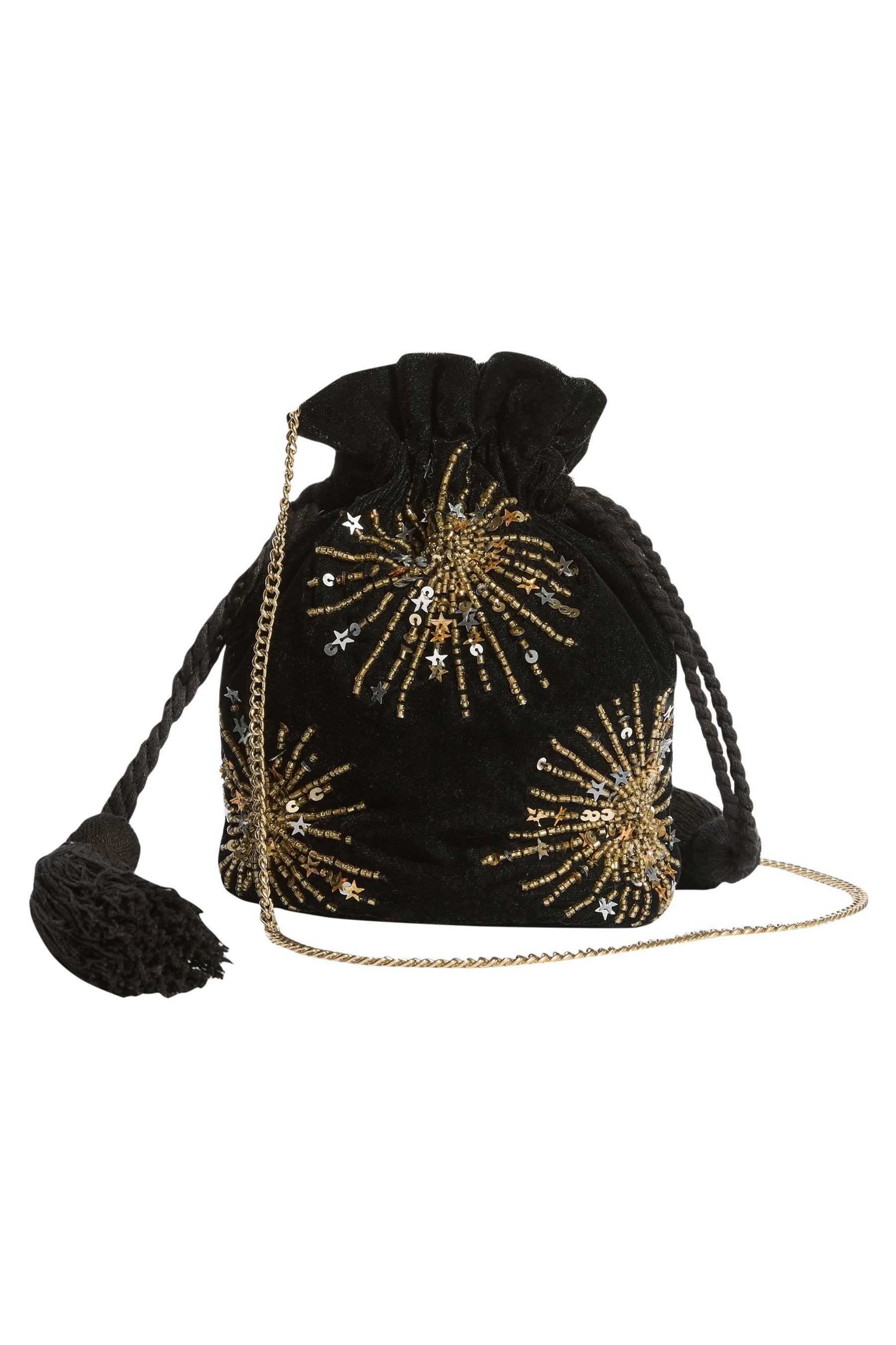 Love & Roses Beuteltasche Love & Roses Samtbeutel mit Paillettenverzierung (1-tlg)