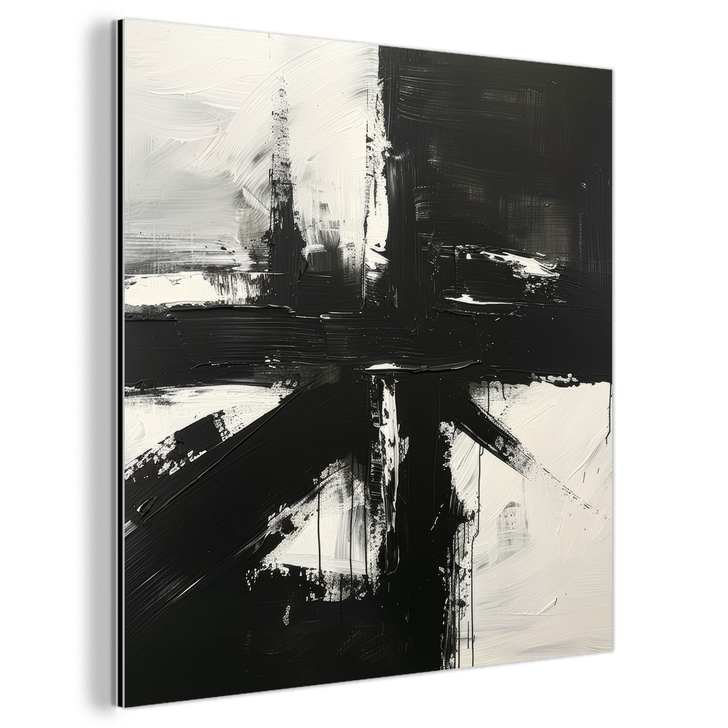 MuchoWow Metallbild Modern - Schwarz und günstig online kaufen