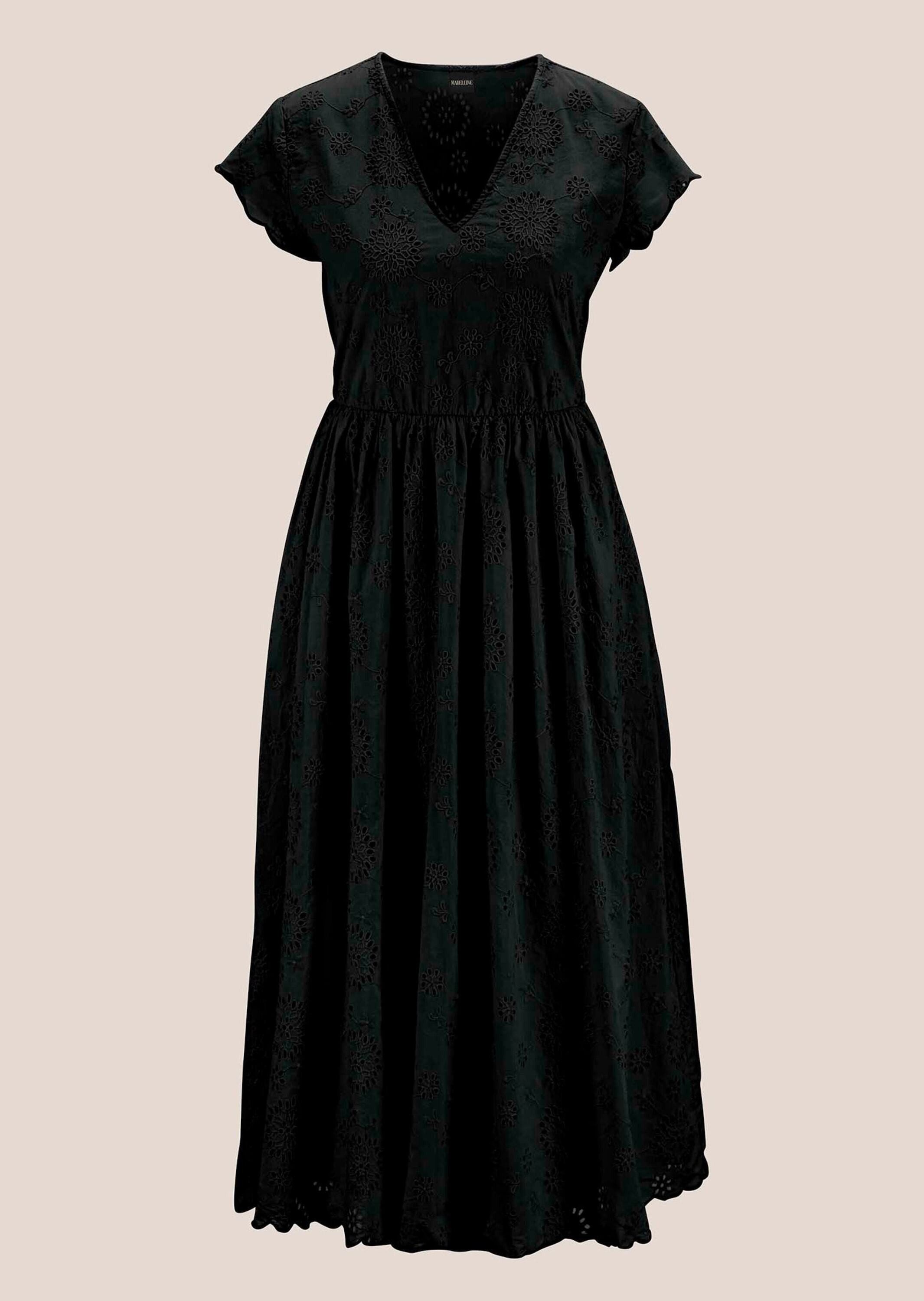 Maxikleid Spitzenkleid mit kurzen Ärmeln und weitem Rock