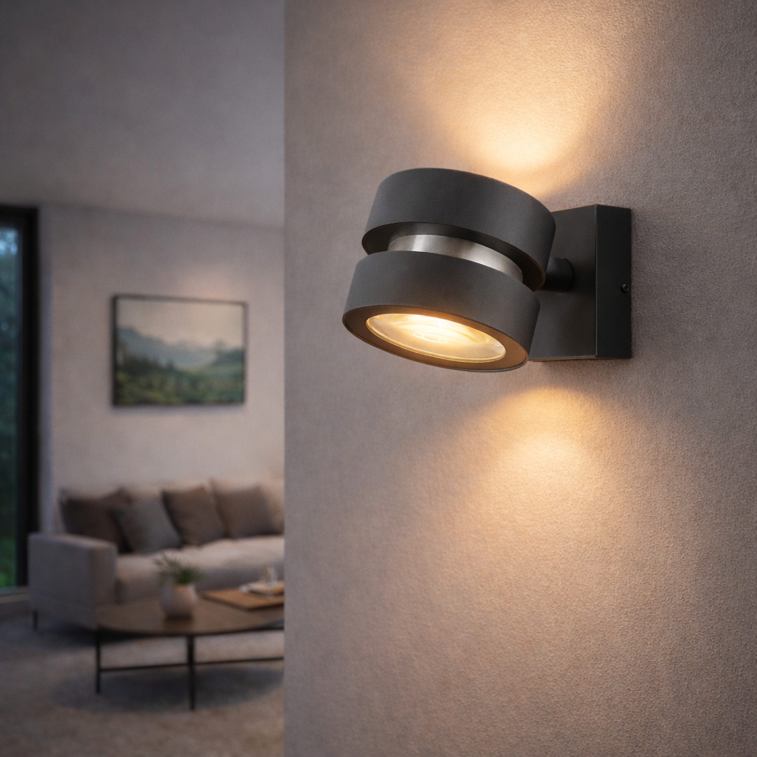 Lightbox Wandleuchte, LED fest integriert, Warmweiß, LED Wandlampe - dimmbar über Wandschalter - 19,5 x 12,5 x 12,5 cm