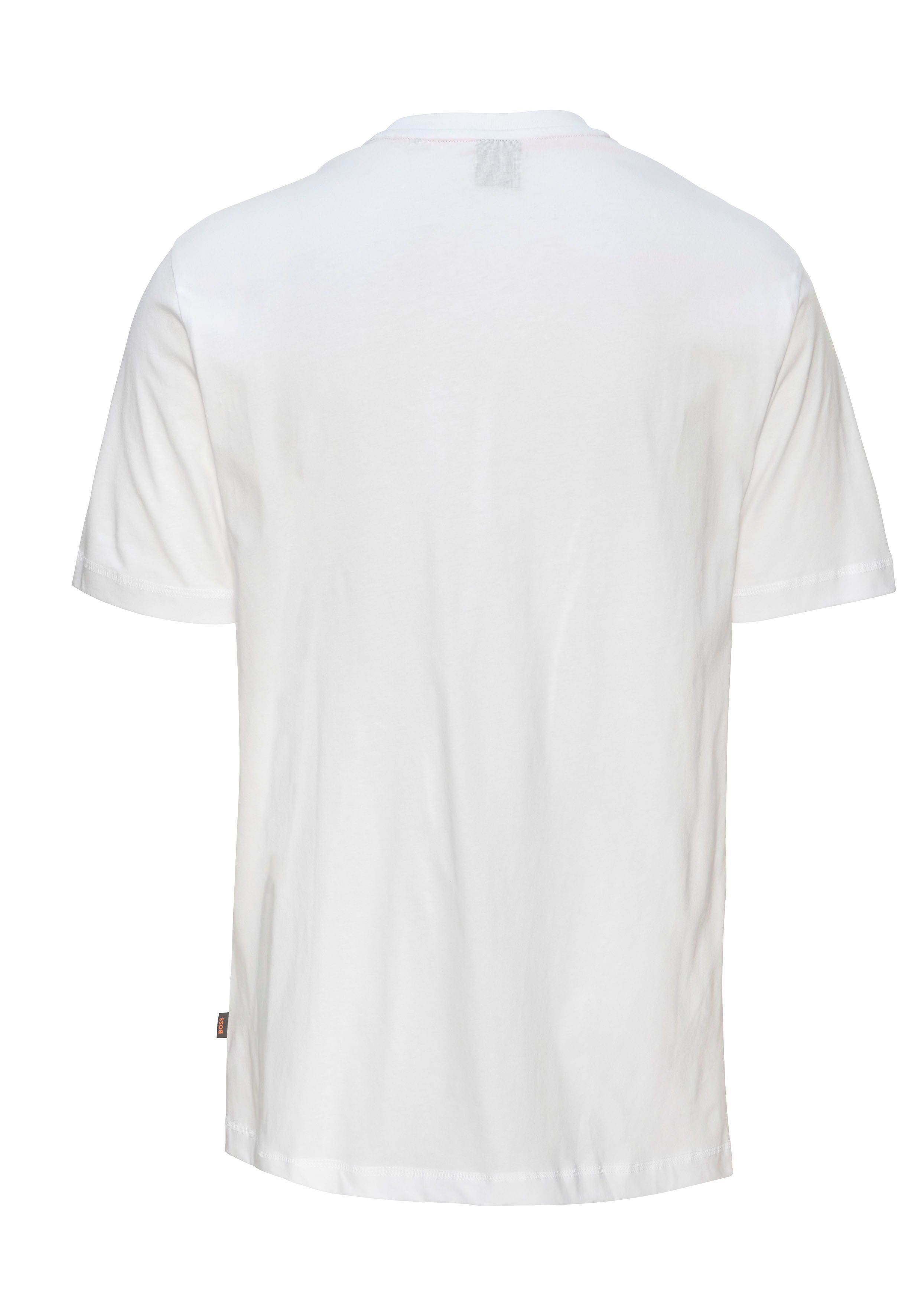 modischem BOSS Frontdruck 100_White TeePantera mit ORANGE T-Shirt