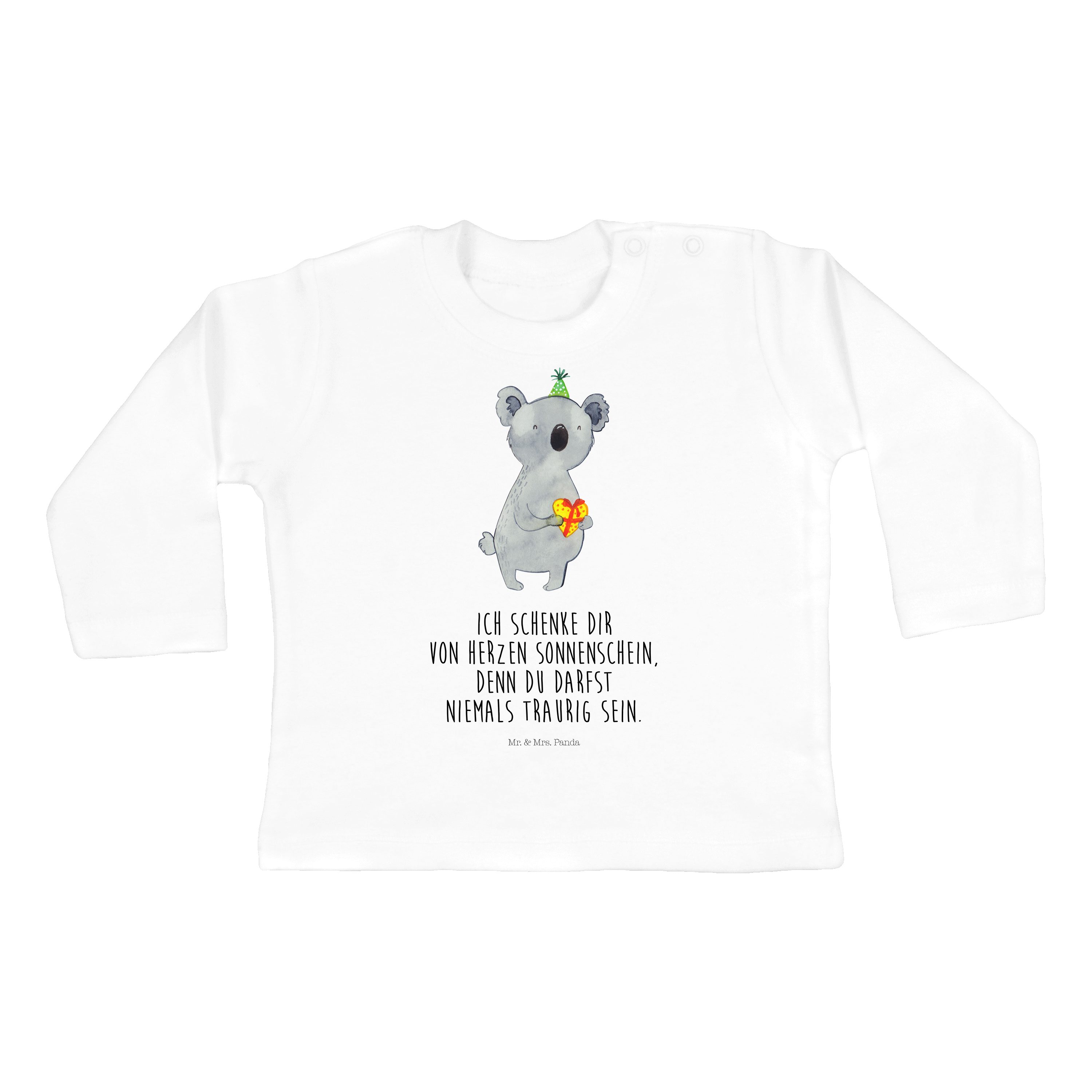 Geschenk Panda Langarm, Jungen, Weiß Kleidung, Geburtstag, Mädche (1-tlg) Mr. - Koala - Strampler Mrs. &