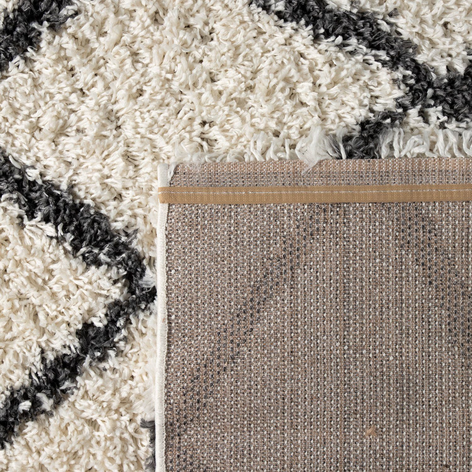 Hochflor-Teppich »Kalmar 443«, Paco Home, rund, Höhe 40 mm, Scandi Design, Rauten Muster, weich & kuschelig, ideal im Wohnzimmer & Schlafzimmer-HomeTrends
