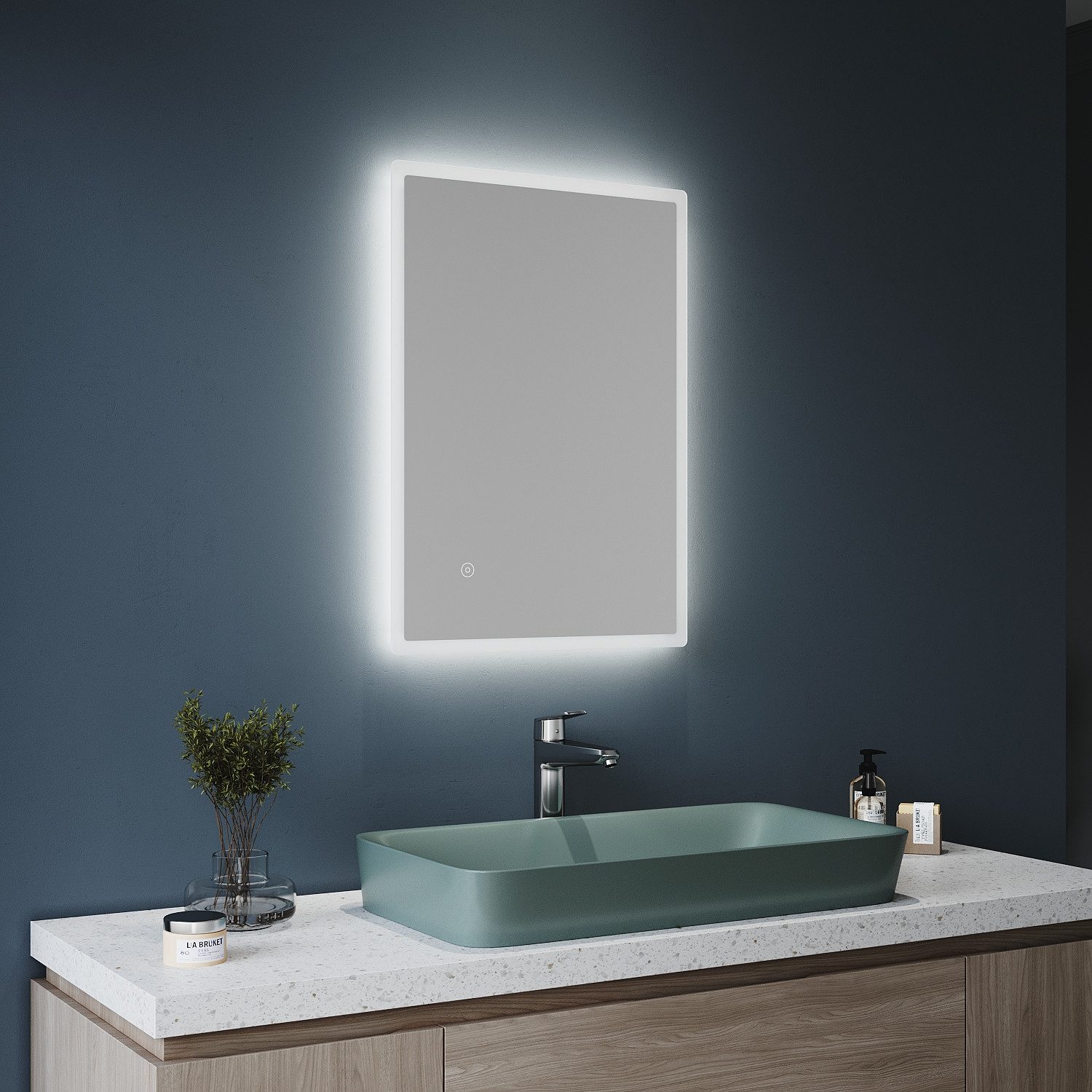 SONNI Badspiegel Badspiegel mit LED-Beleuchtung, Lichtspiegel IP44 LED Spie günstig online kaufen