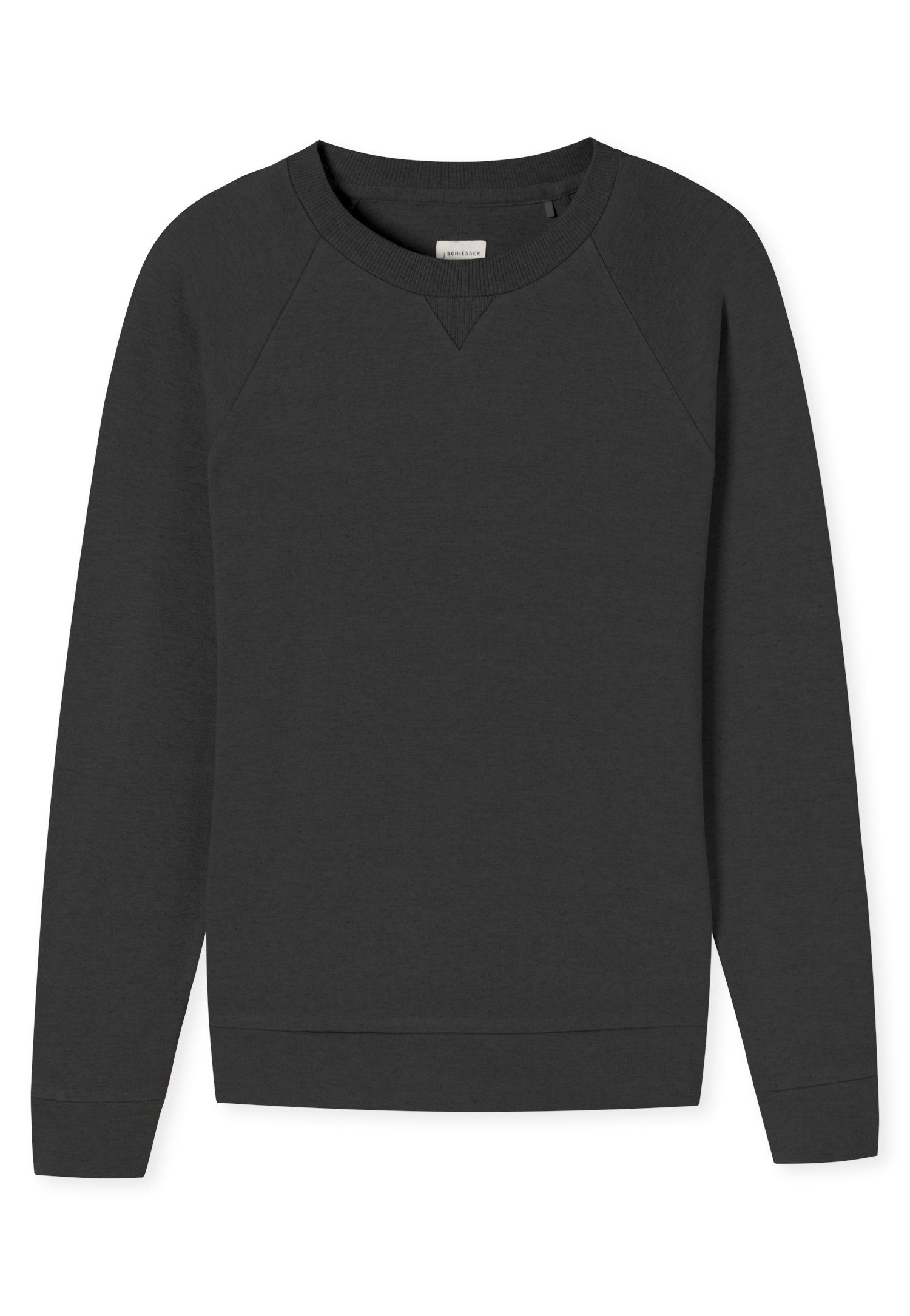 Schiesser anthrazit Markenlabel Sweatshirt mit