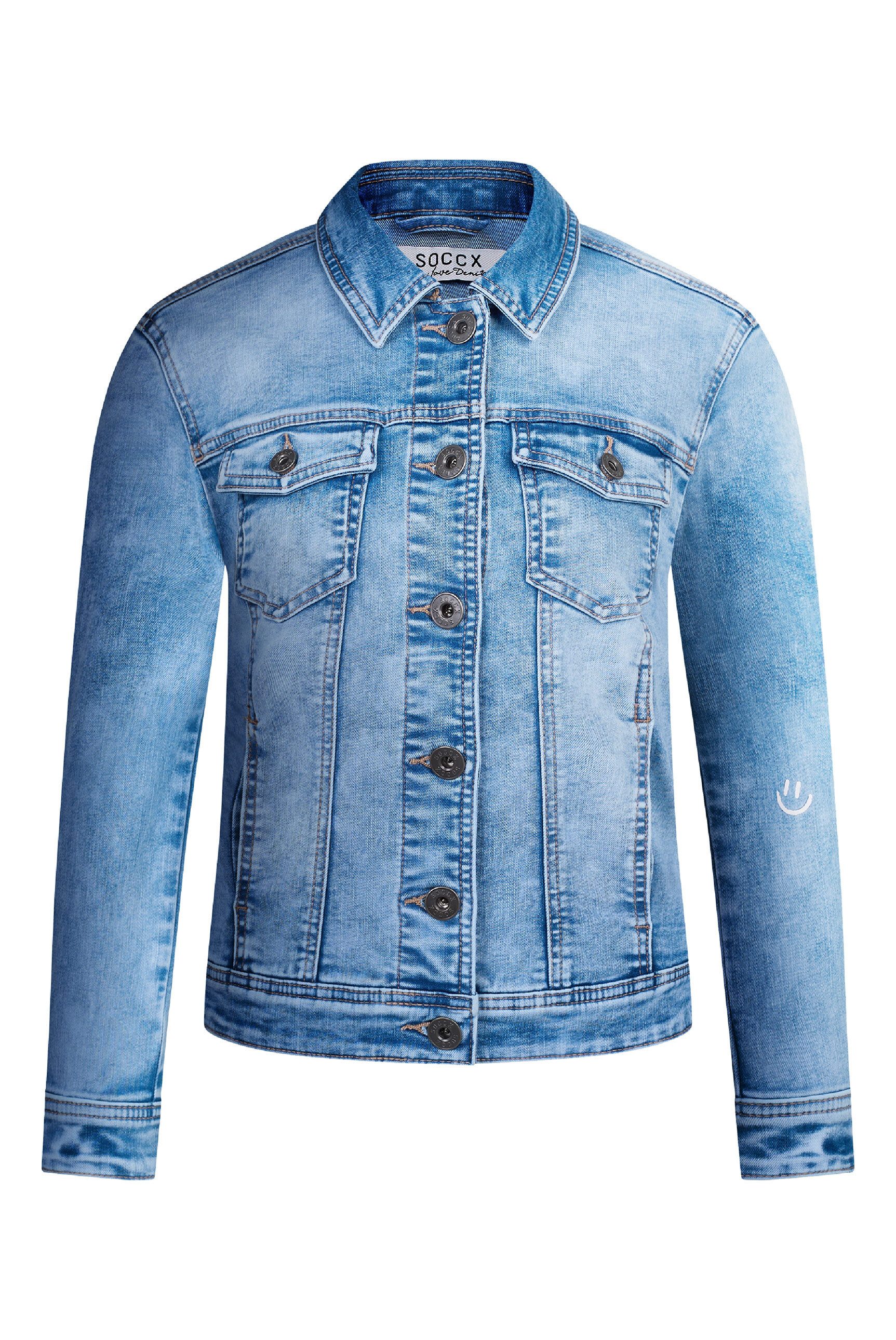 SOCCX Jeansjacke mit Rücken-Print günstig online kaufen