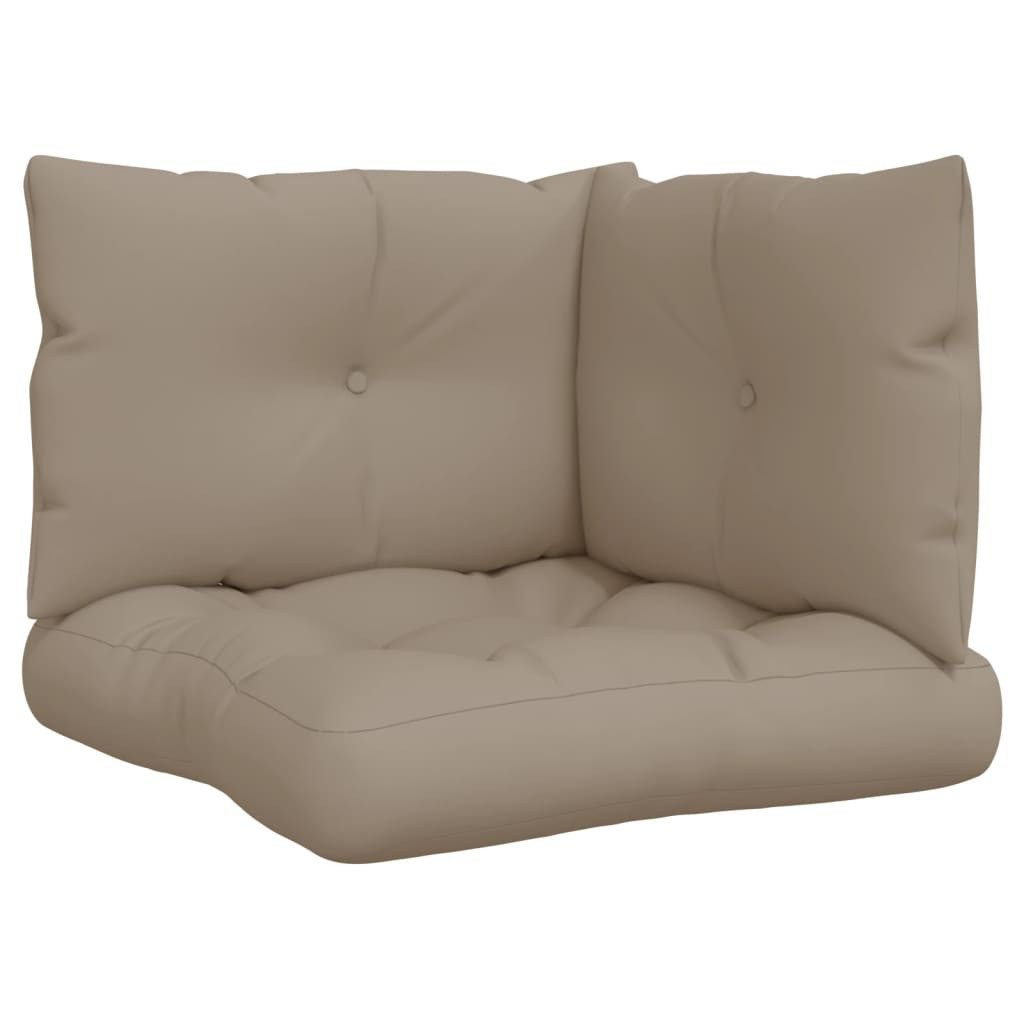 vidaXL Sitzauflage Palettenkissen 3-tlg. Taupe Stoff, günstig online kaufen