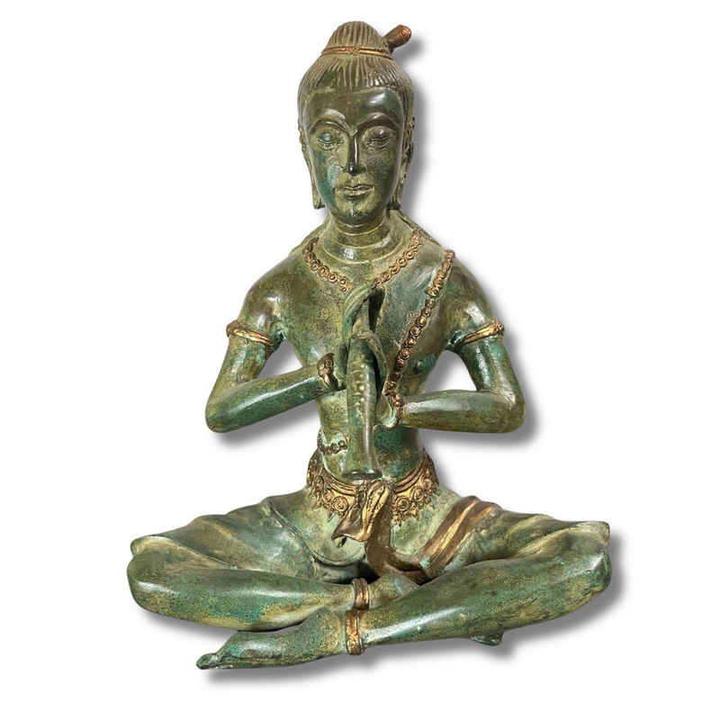 Asien LifeStyle Buddhafigur Thailändischer Prinz Bronze Figur alt, Phra Aphai Mani