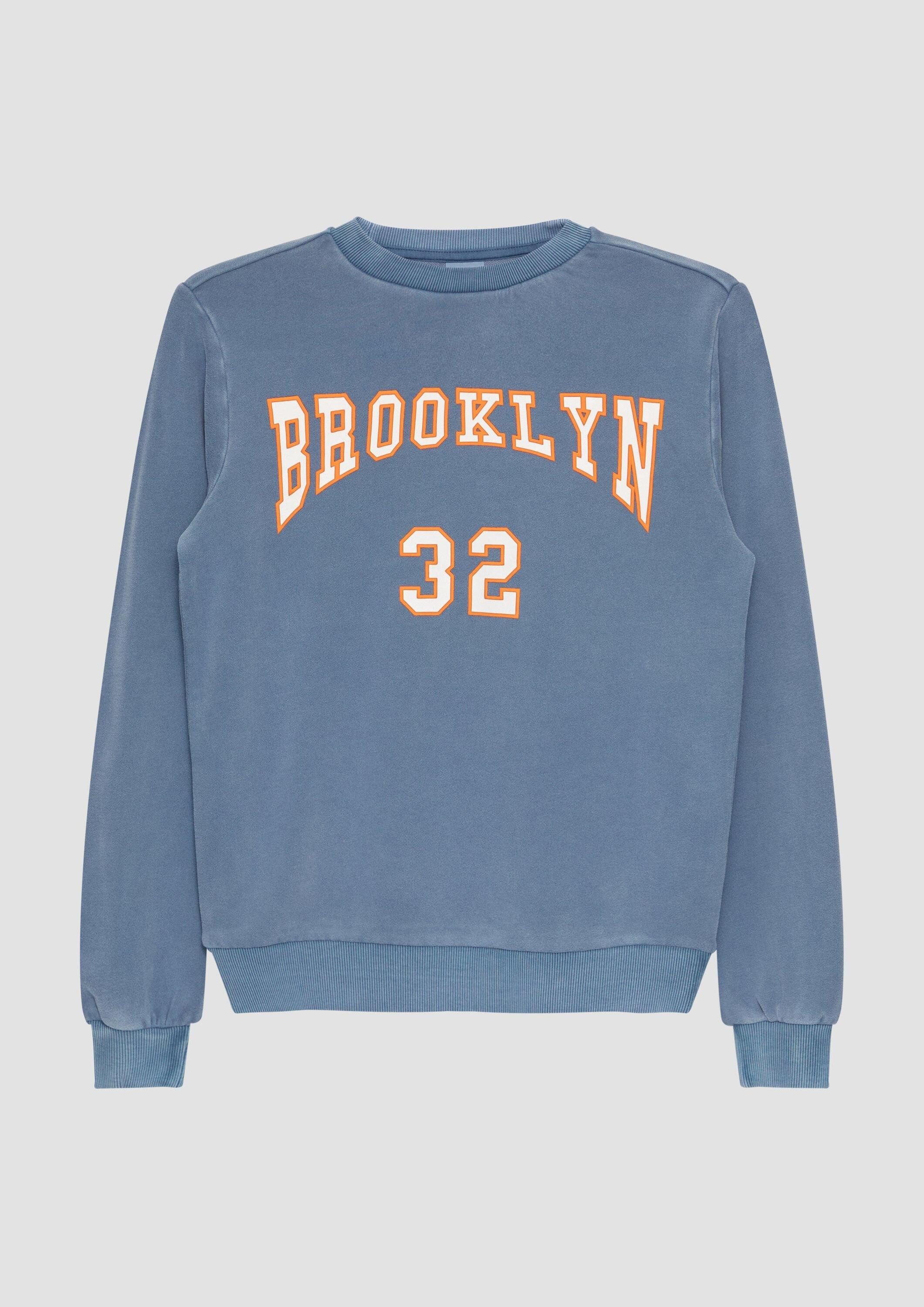 s.Oliver Sweatshirt Sweatshirt Sweatshirt mit Garment Dye und Schriftprint