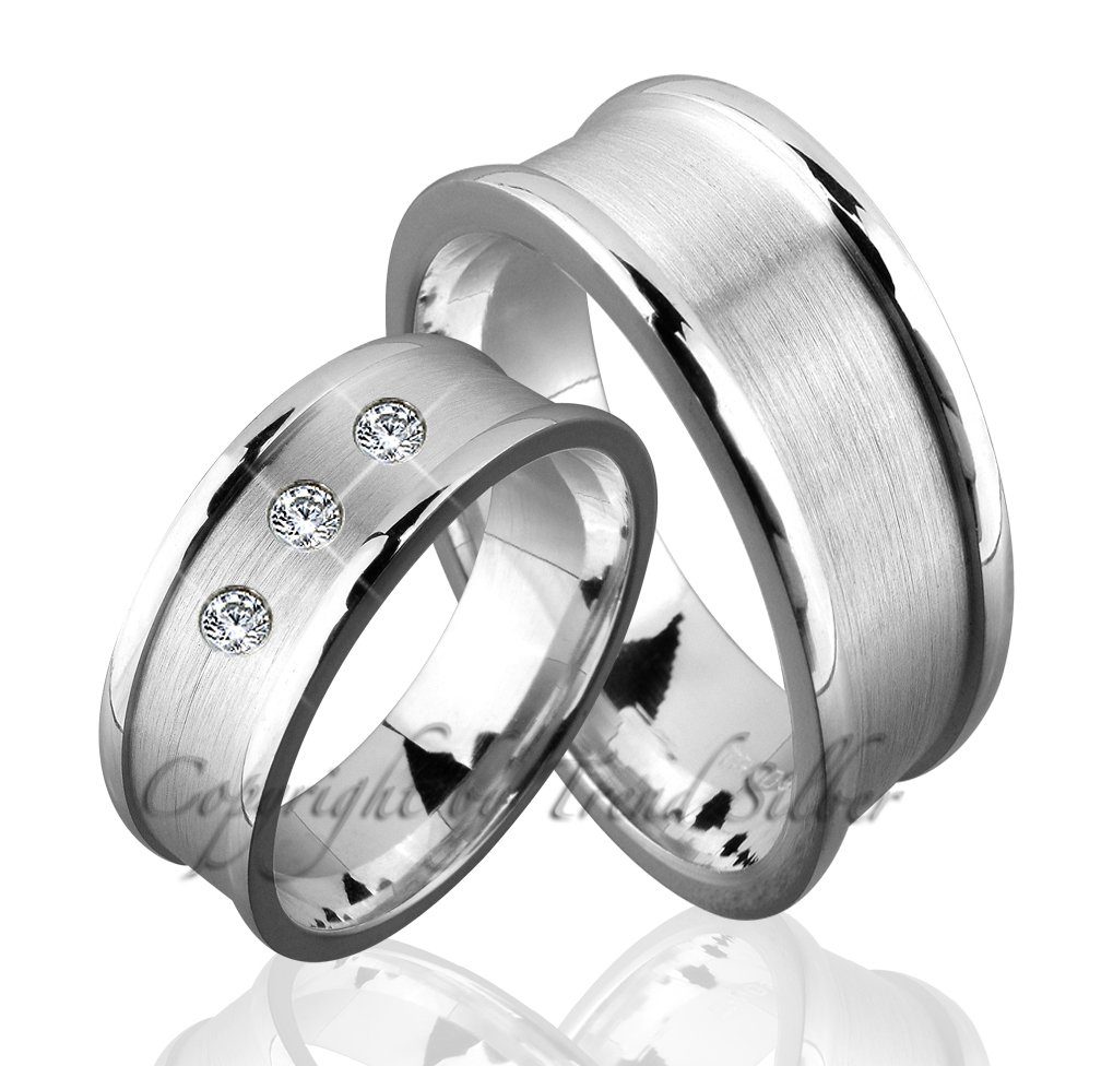 Trauringe Silber Trauring und J89 ohne Partnerringe mit Eheringe Stein, aus 925er Trauringe123 Verlobungsringe Hochzeitsringe