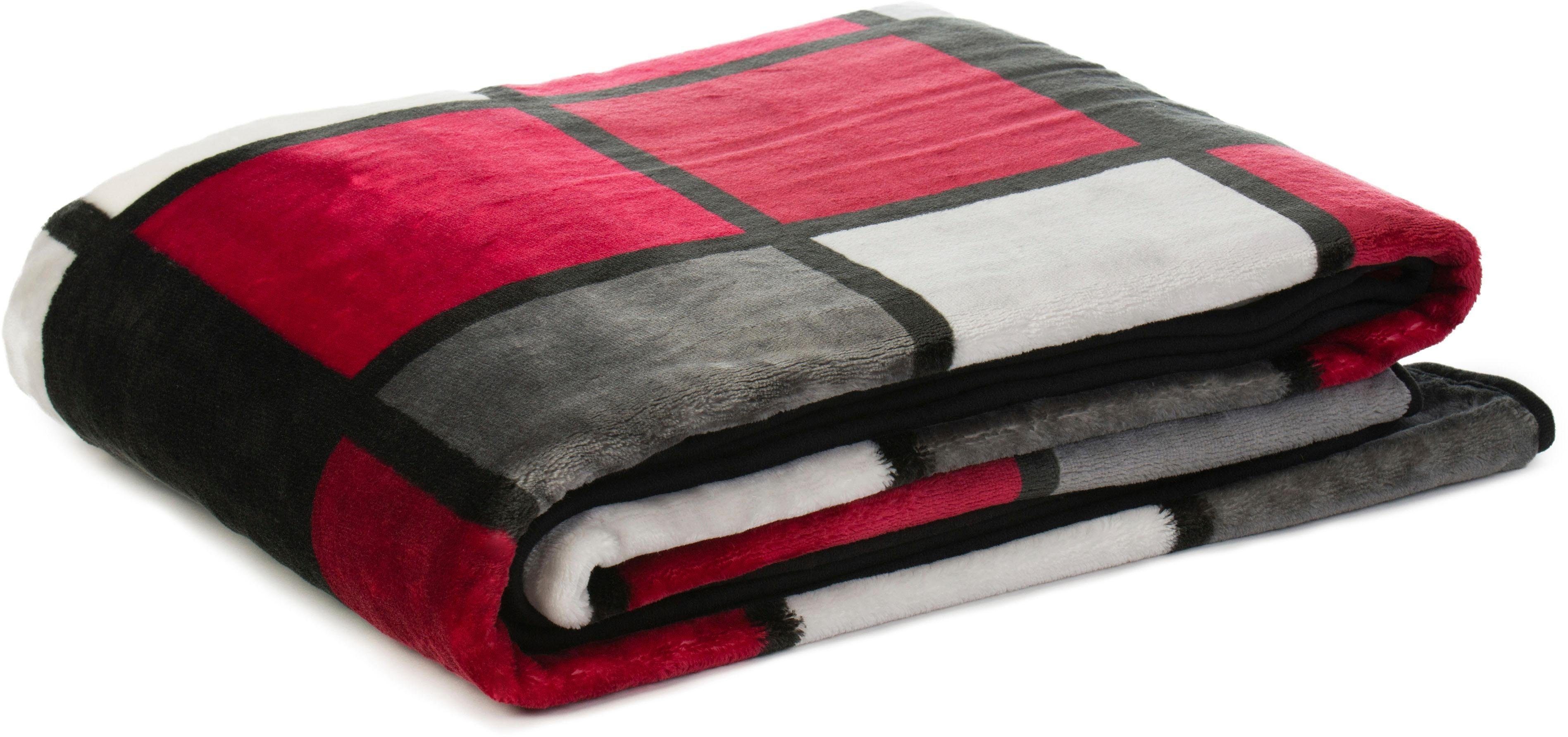 Wohndecke Antigua, Gözze, mit modernem Karo, Kuscheldecke, 150x200 cm günstig online kaufen