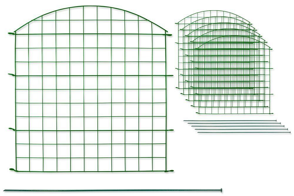 Green Yard Gartenzaun Teichzaun Oberbogen Komplett-Set, (11- Teilig), inkl. Befestigung