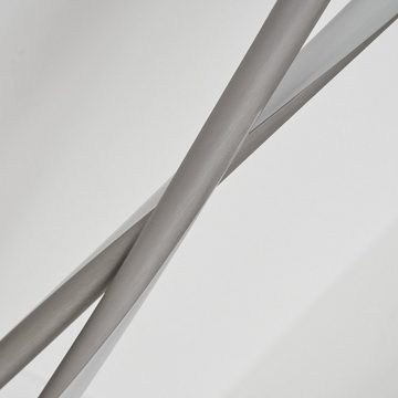 hofstein Stehlampe »Cortis« stufenlos dimmbare Stehleuchte aus Metall in Silber, 3000 Kelvin, moderne Bodenlampe mit Fußschalter am Kabel, 43 Watt, 1300 Lumen