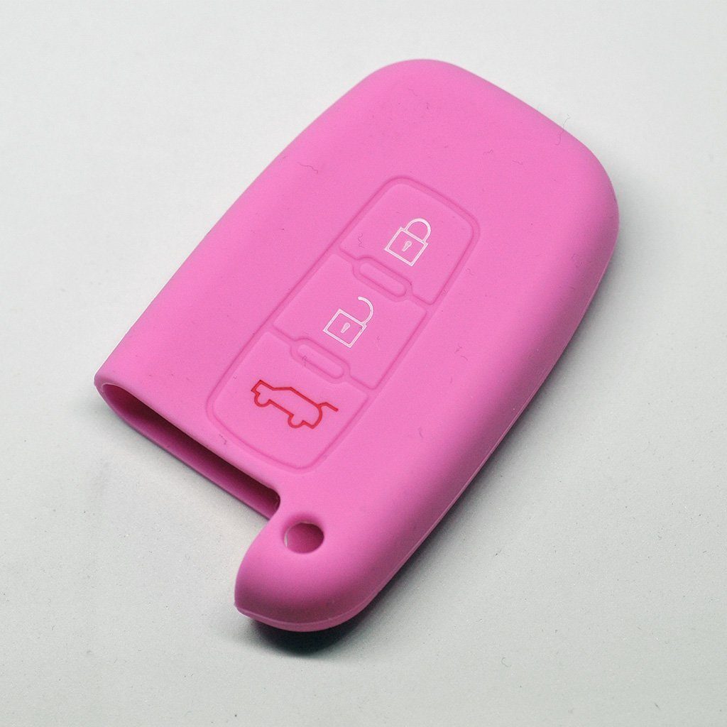 mt-key Schlüsseltasche Autoschlüssel Softcase Silikon Schutzhülle Rosa, für Hyundai Genesis Sonata KIA Optima Sportage KEYLESS SMARTKEY