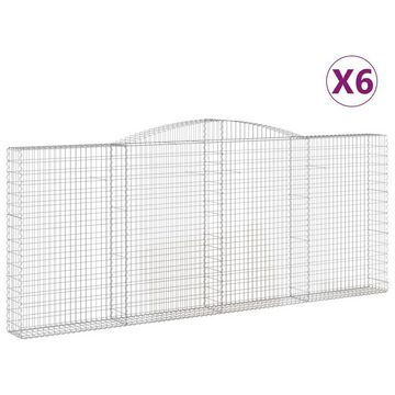 vidaXL Blumentopf Gabionen mit Hochbogen 6 Stk. 400x30x160/180cm Verzinktes Eisen (6 St)