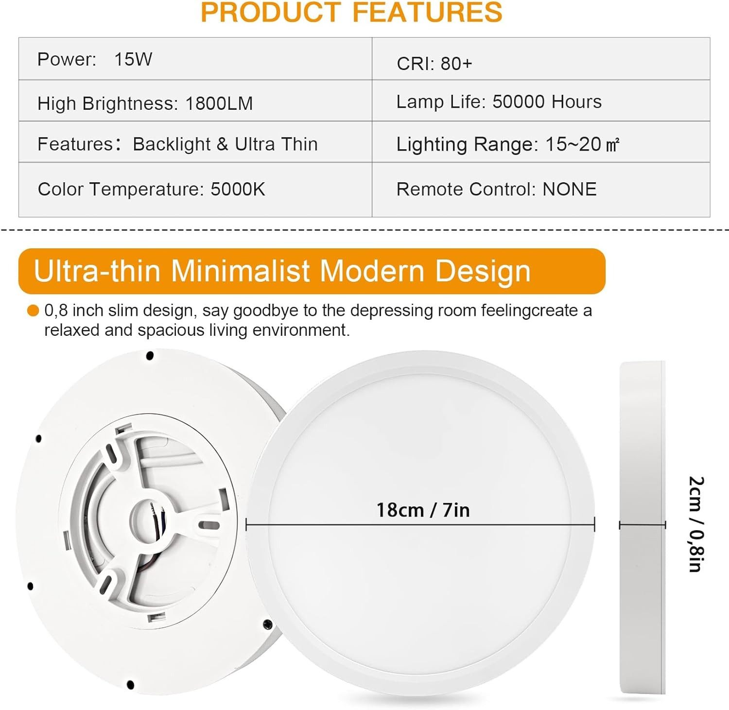 BRAIDOL Deckenleuchten Led Deckenlampe Ultra Dünn Rund Lampen,Wohnzimmer De günstig online kaufen