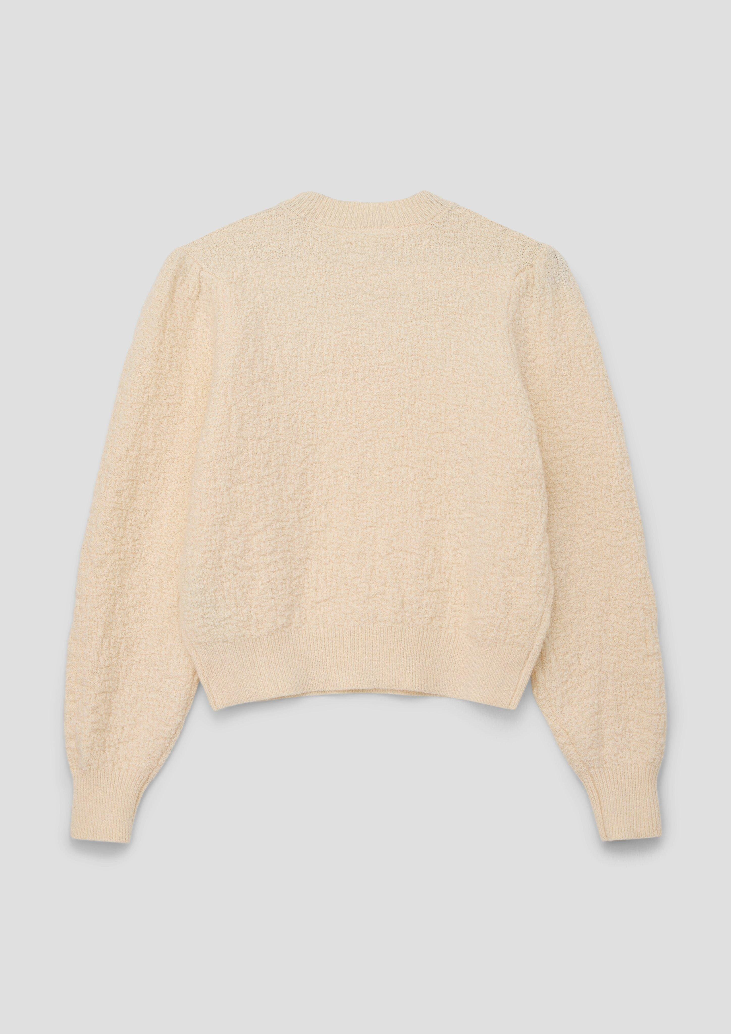 s.Oliver Strickpullover Pullover Puffärmeln mit helles sand