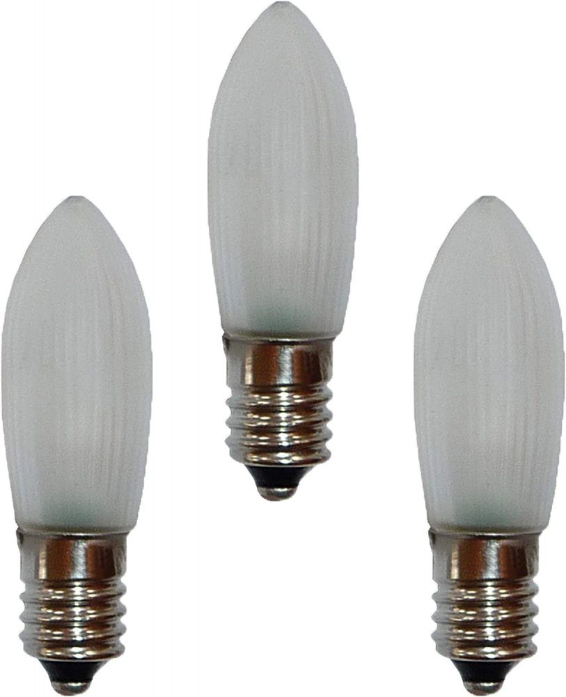 Hellum LED-Leuchtmittel Hellum 3 x LED-Riffelkerze E10 matt 8-34V 0,1-0,3W