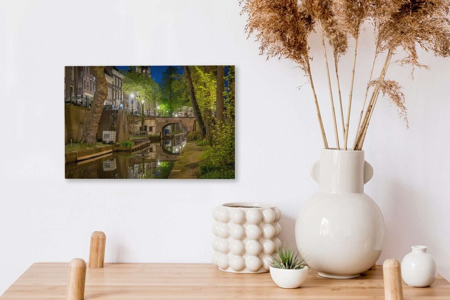 30x20 - - Wandbild St), (1 Leinwandbild Pflanzen, cm Aufhängefertig, OneMillionCanvasses® Wanddeko, Leinwandbilder, Utrecht Moat