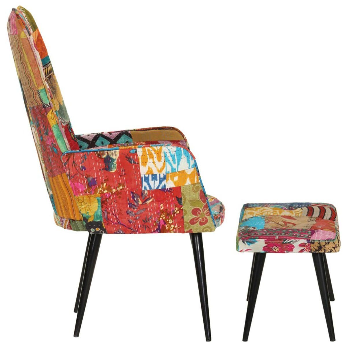 mehrfarbiges Stuhl DOTMALL Sessel Fußhocker, mit Patchwork-Canvas