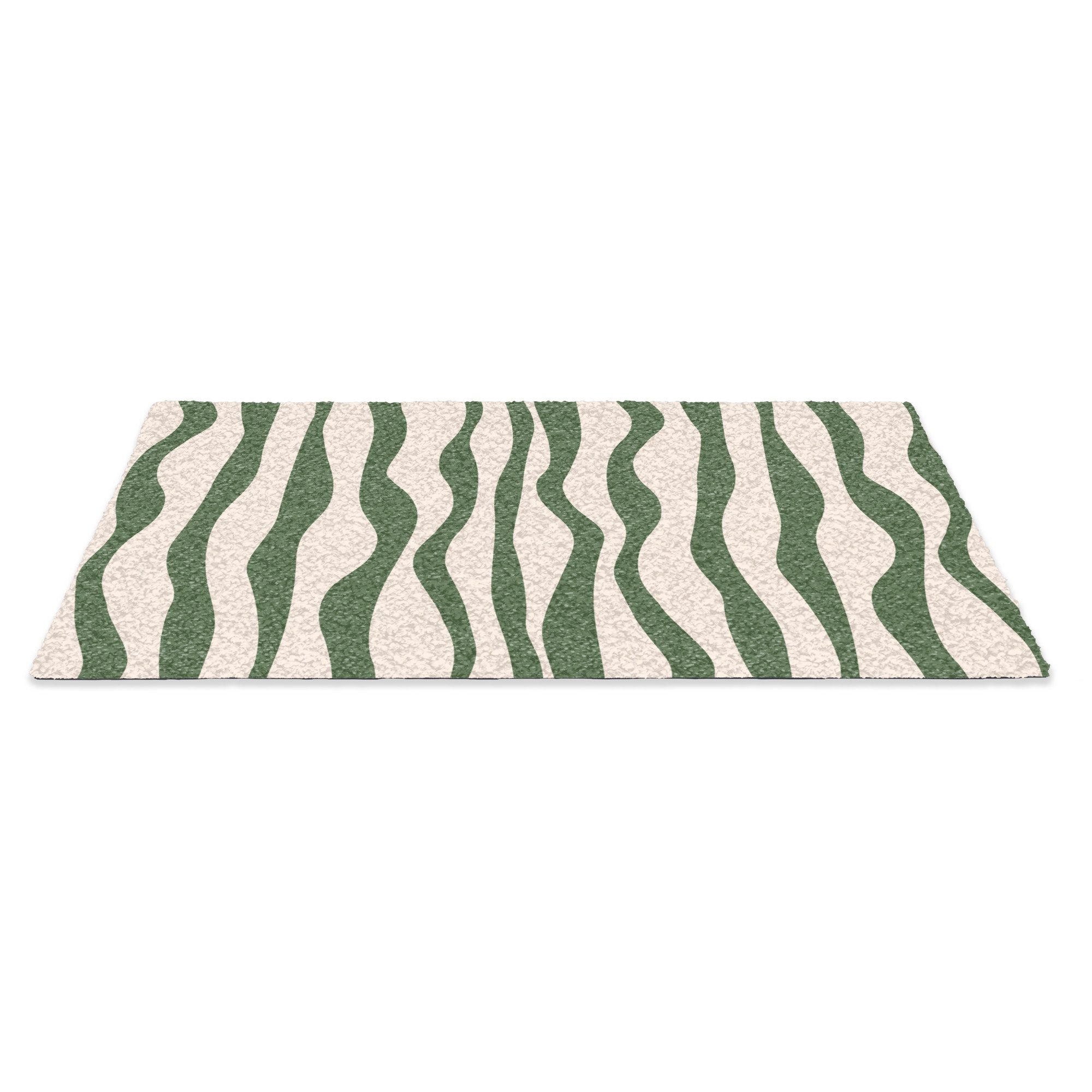 MuchoWow Fußmatte Wellenlinien - Beige - Grün - Streifen - Abstrakt, Rechte günstig online kaufen