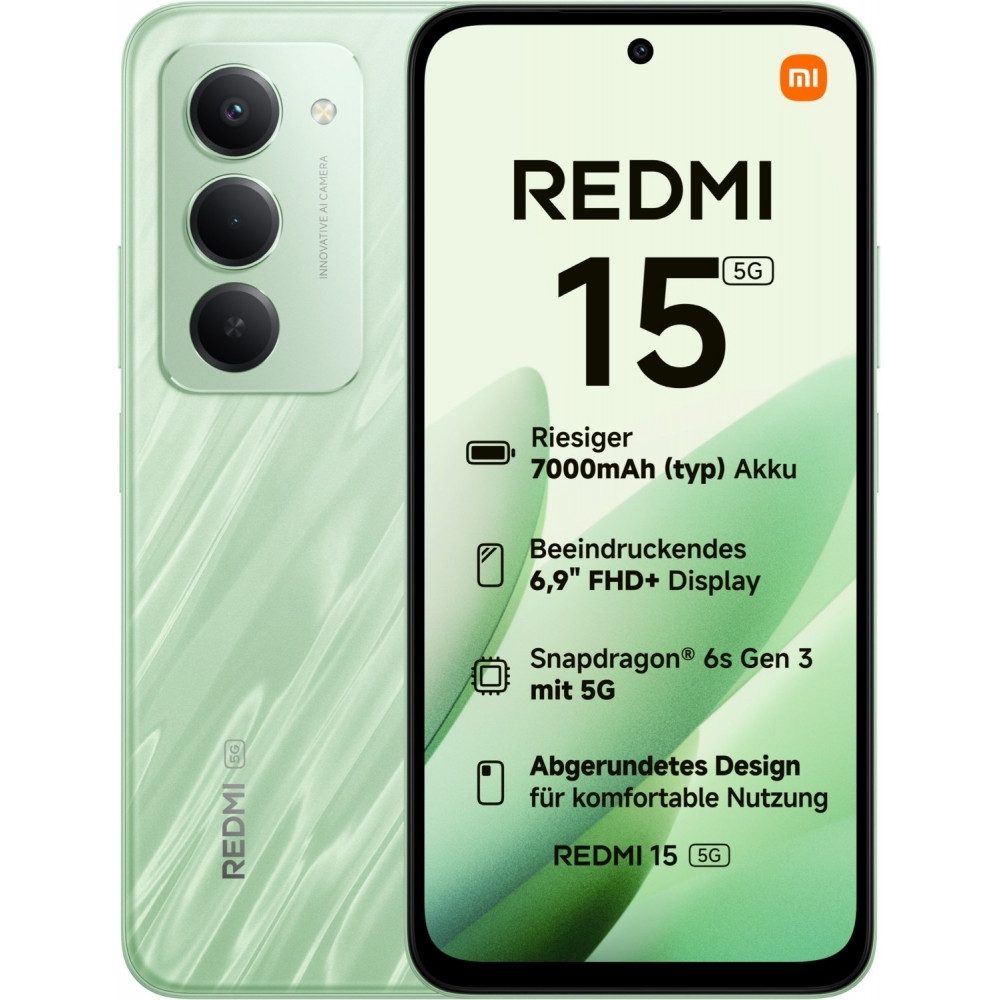 Xiaomi Redmi 15 5G 128 GB / 4 GB - Smartphone - ripple green Smartphone (6,9 Zoll, 128 GB Speicherplatz)