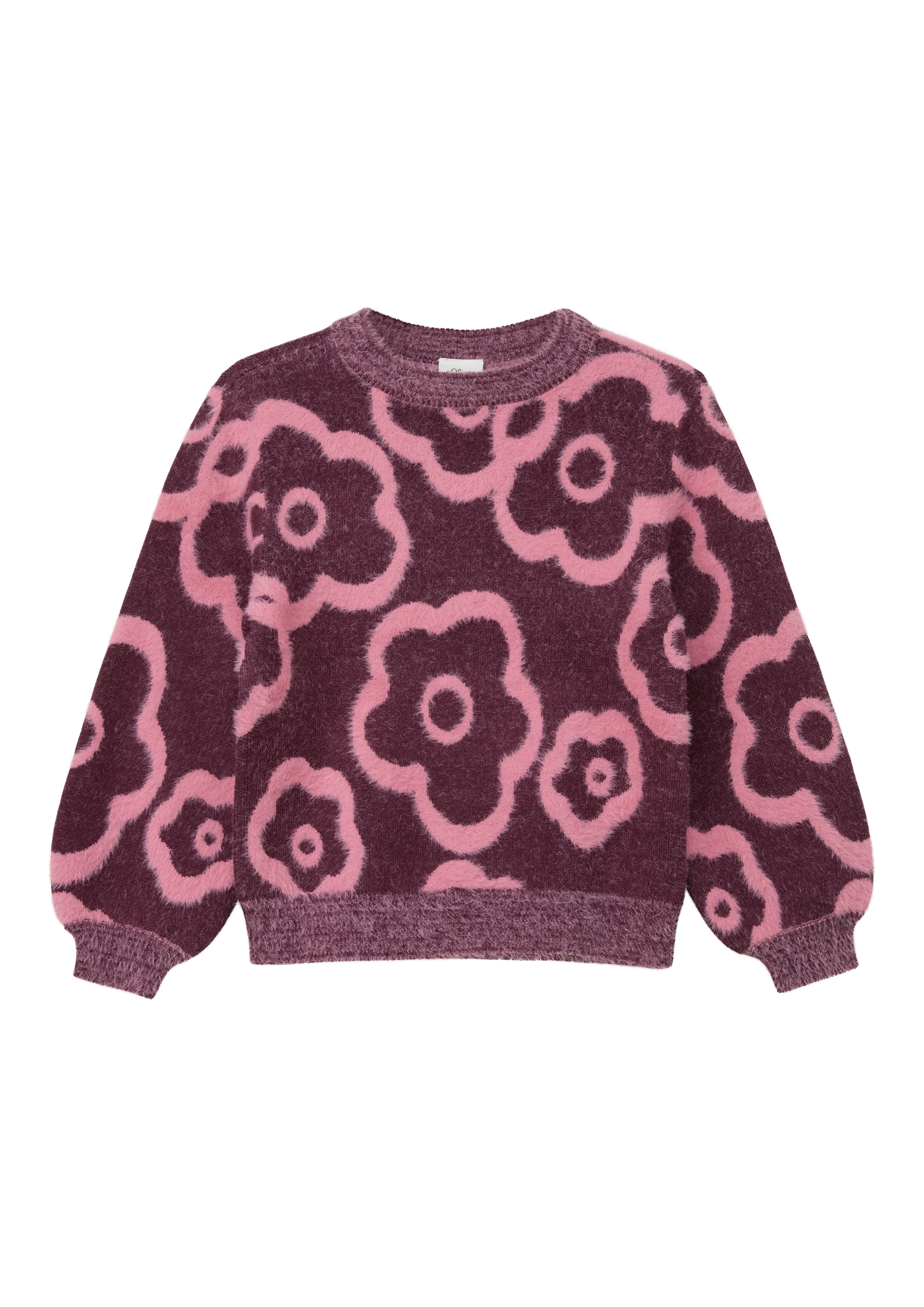 s.Oliver Junior Strickpullover mit floralem Motiv / Kuschelpullover für Girls