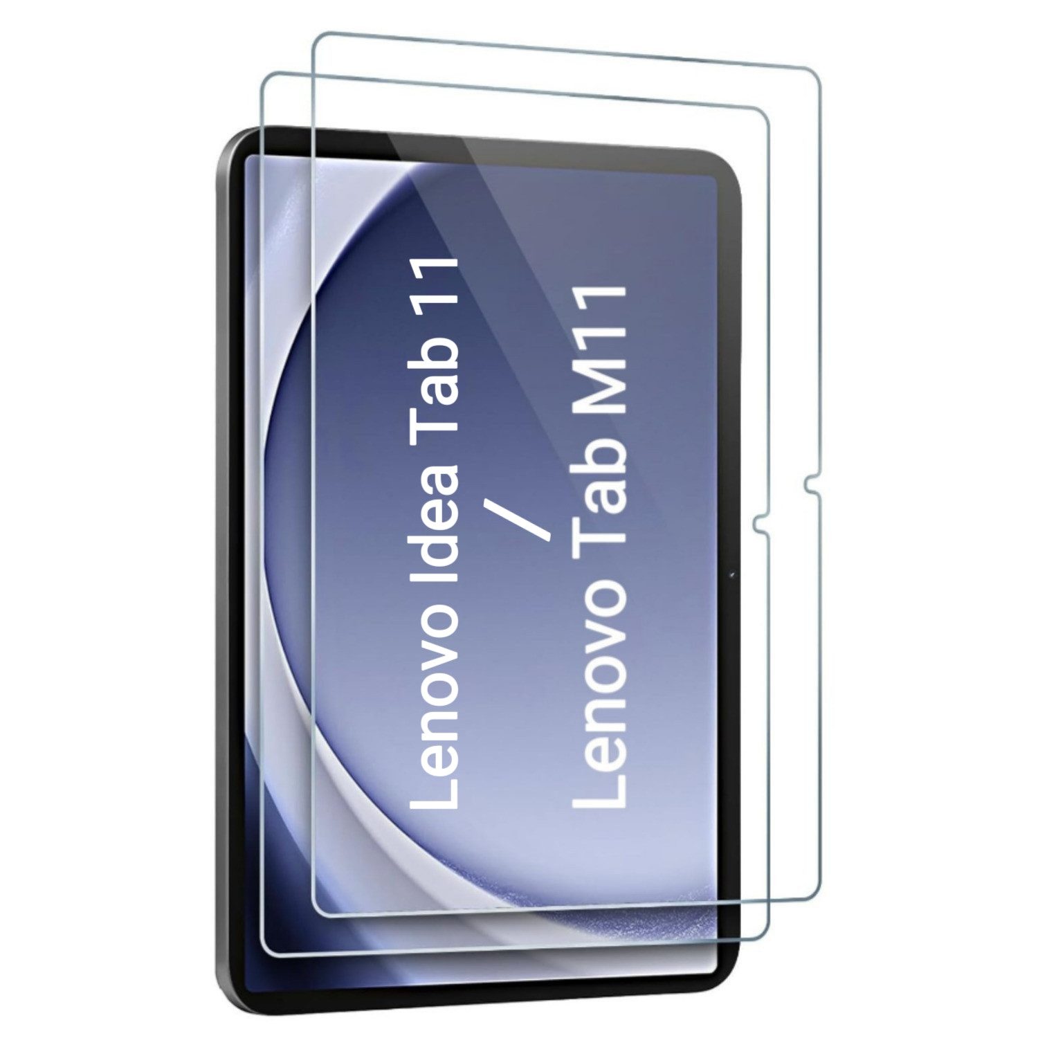 CLM-Tech Displayschutzglas 2X für Lenovo Idea Tab 11'' 2025/ Lenovo Tab M11 11'' 2024, Panzerglas Spar-Set, 2 Stück, Anti-Fingerabdruck und kratzfest