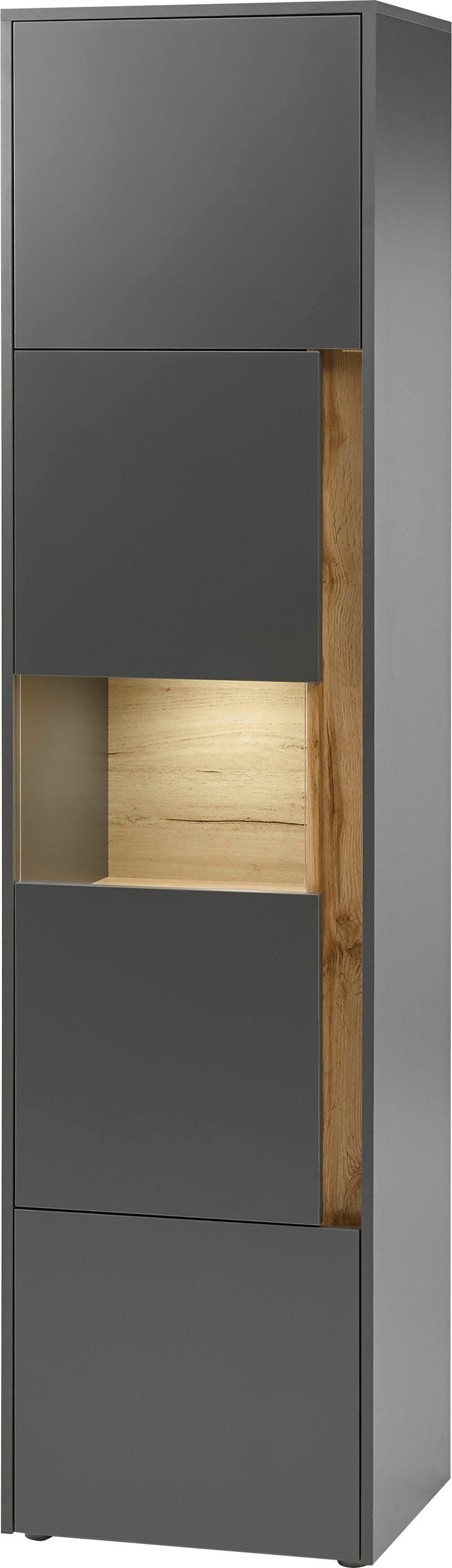 Home affaire Vitrine City/Giron, moderner Hochschrank, Glasvitrine zeitlos, modern, ausreichend Stauraum, vielseitig einsetzbar