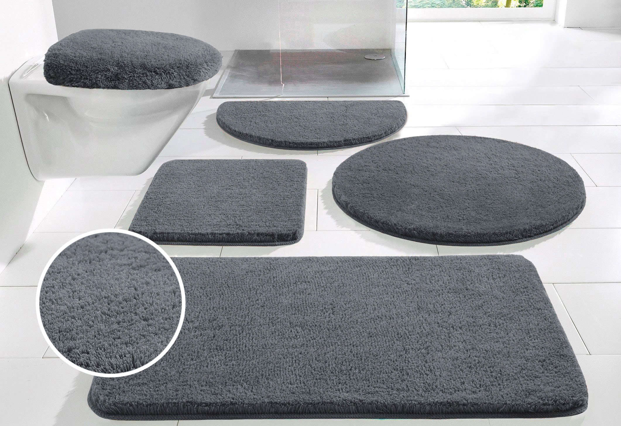 my home Badematte Merida, Badvorleger, Badezimmer Teppich, Höhe 32 mm, ruts günstig online kaufen