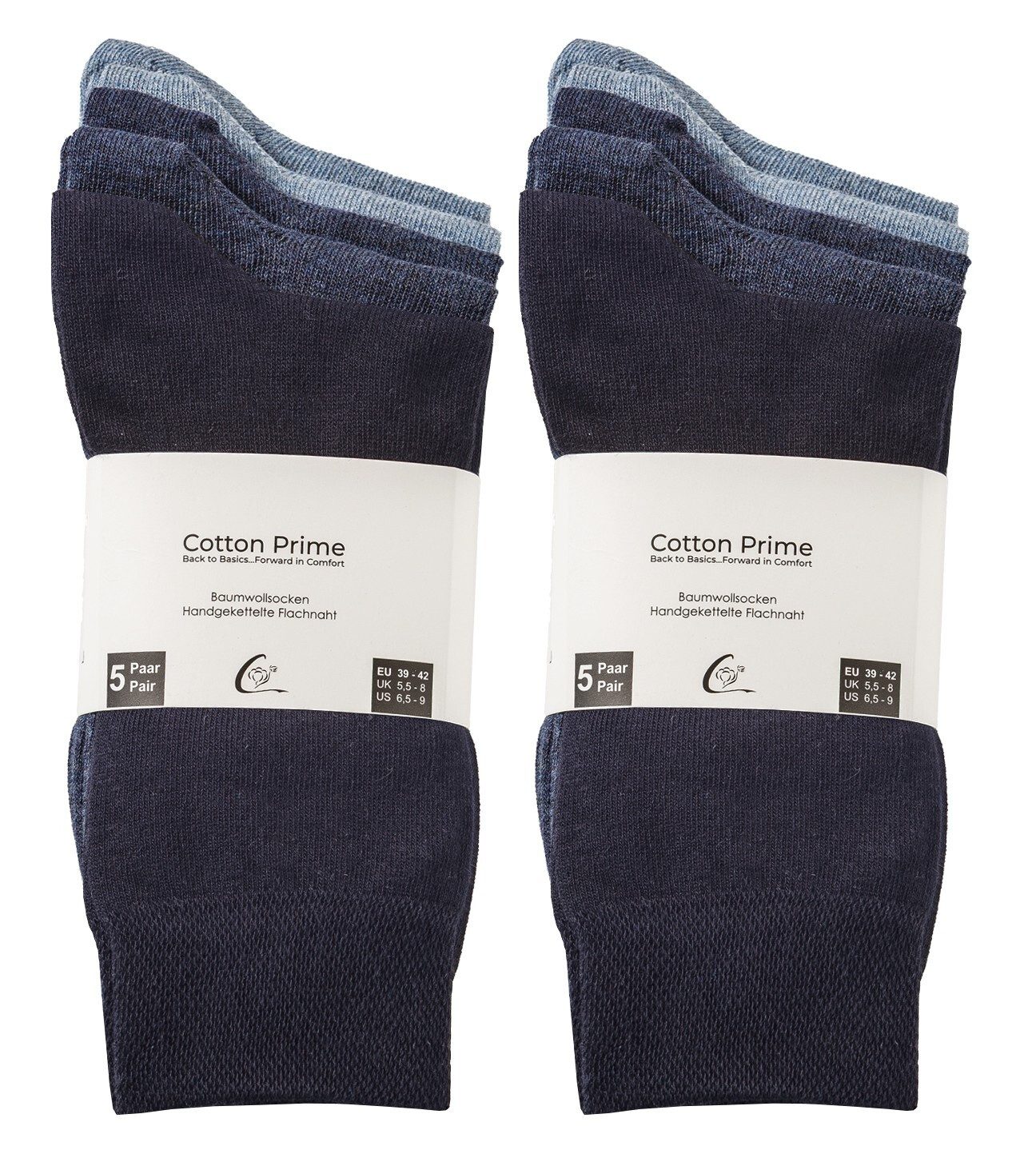 Cotton Prime® Socken Baumwollsocken - Back to Basic (10-Paar) in angenehmer Baumwollqualität