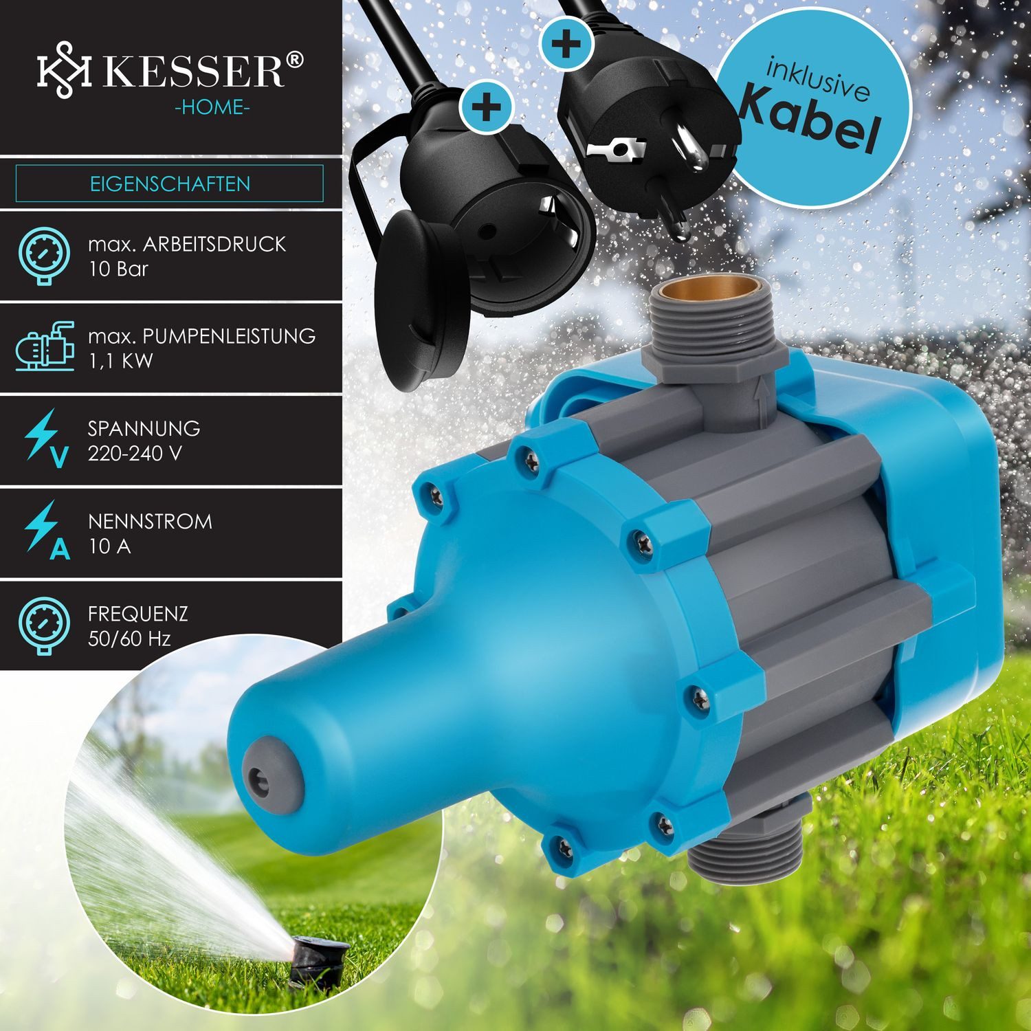 Thumbnail - KESSER Wasserpumpe, Druckschalter Druckwächter Pumpensteuerung Gartenbewässerung