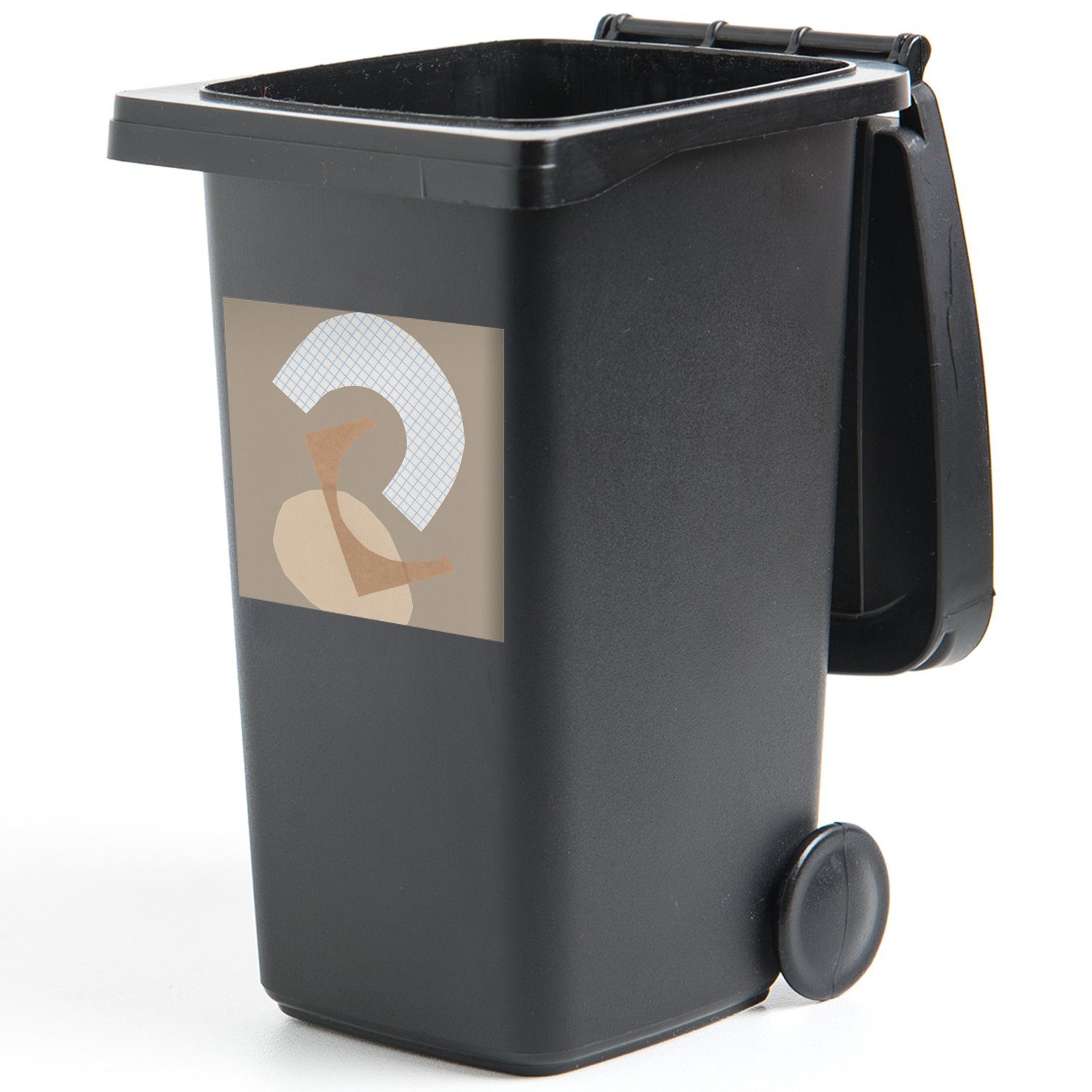 St), Quadrate (1 Pastell Abfalbehälter Mülleimer-aufkleber, - MuchoWow Container, - Abstrakt Mülltonne, Wandsticker - Sticker, Formen