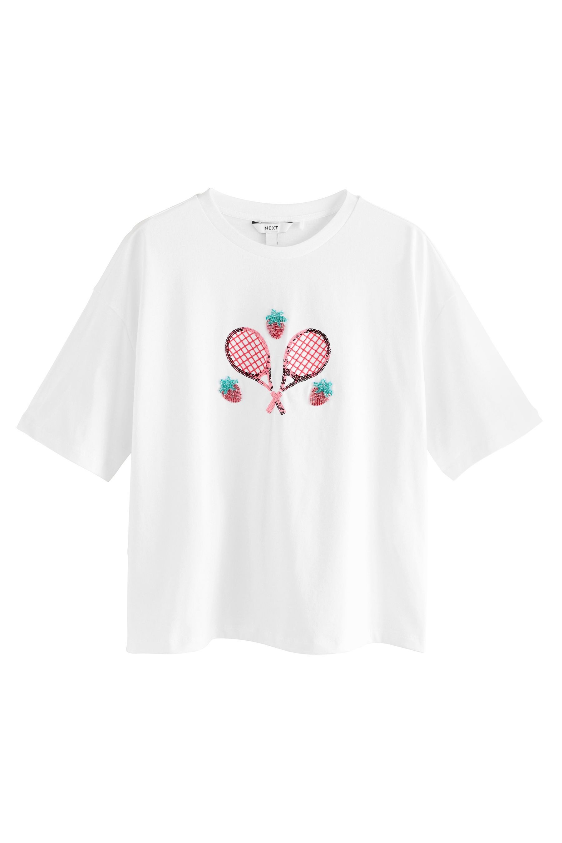 Next T-Shirt Kurzarm-T-Shirt mit Verzierung, Tennis günstig online kaufen