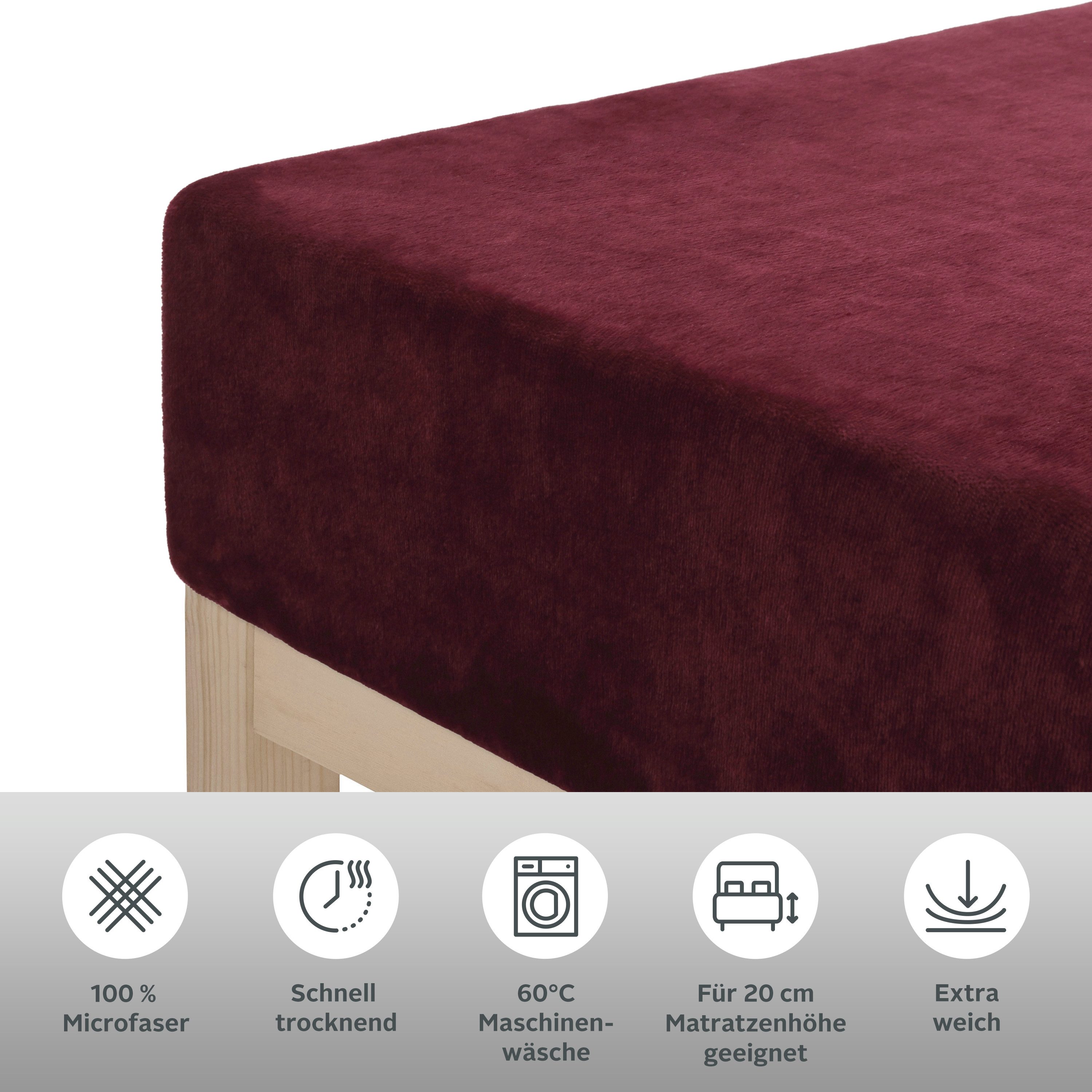OTTO home Bettlaken Desner3, Microfaser, Gummizug: rundum, (2 Stück), Mikrofaser, für Matratzen bis 20cm Höhe, Cashmere-Touch, Bettlaken