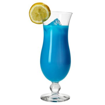 MamboCat Cocktailglas 4x Blue Hawaii Cocktail-Gläser 350ml Longdrink-Glas Hurricane-Kelch, Glas