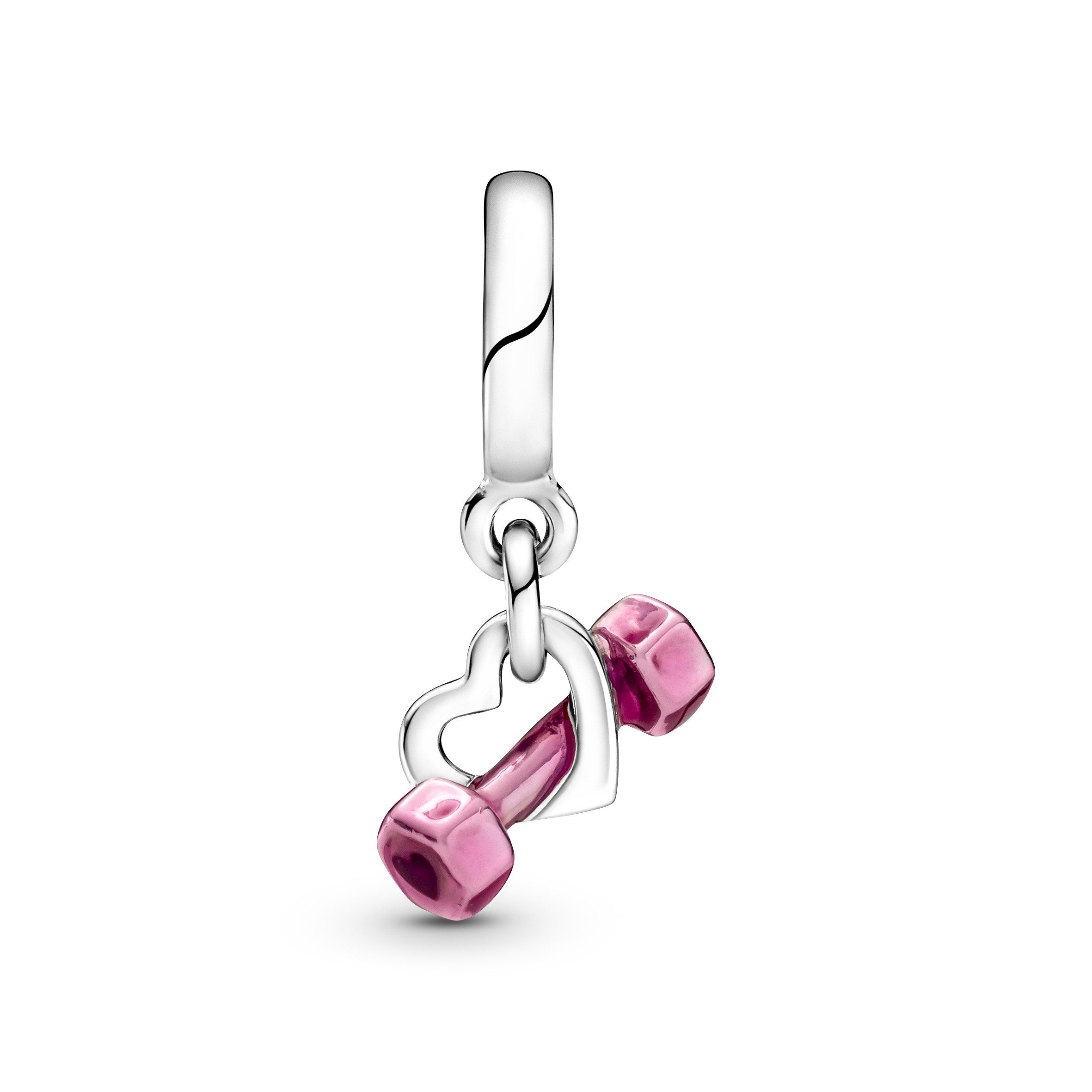 Pandora Bead Pandora-Charm ´Dumbbell&Heart´/pink/silver