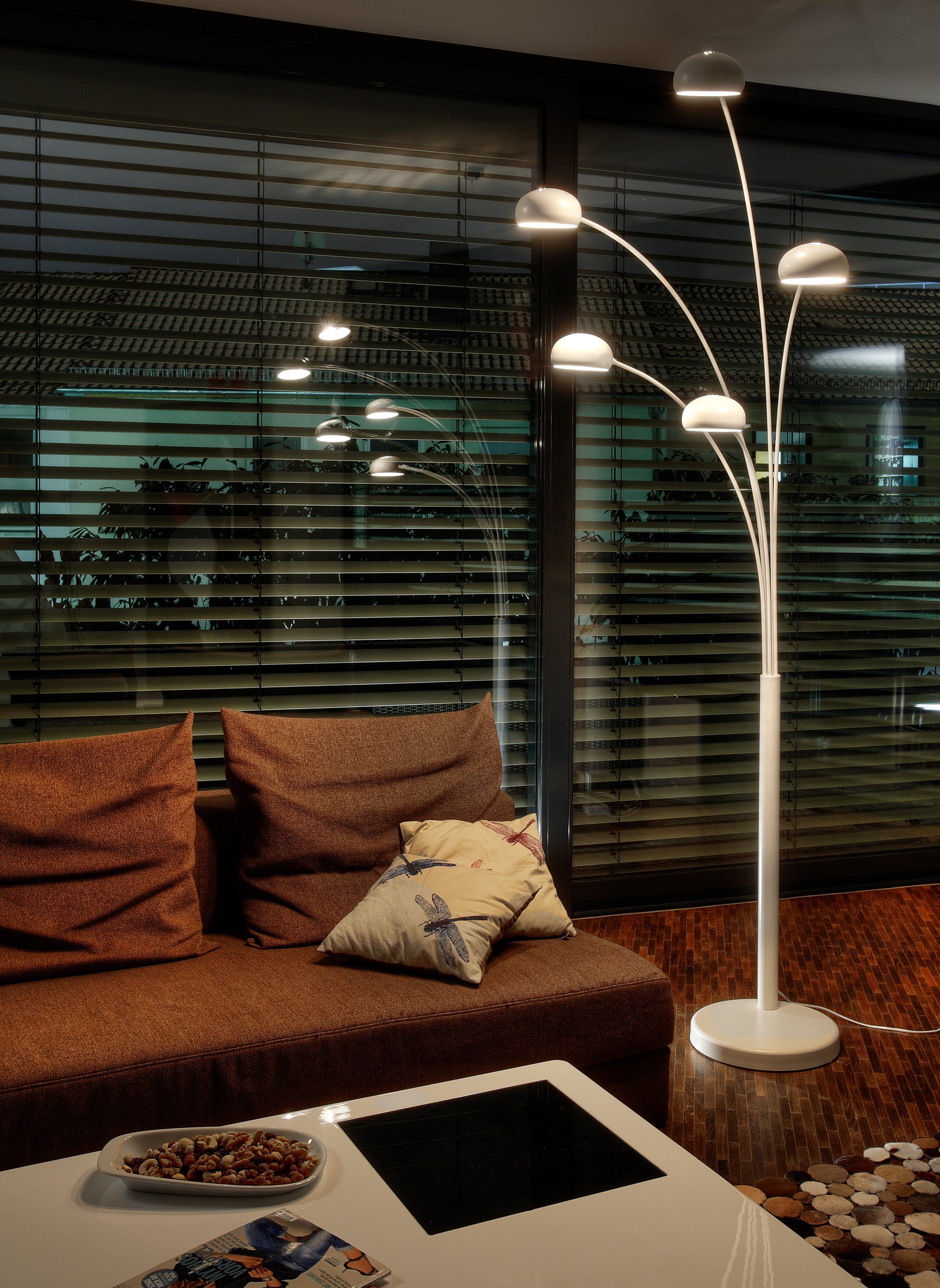 SalesFever Stehlampe Flemming, Dimmer, ohne Leuchtmittel, 5 bewegliche Arme günstig online kaufen