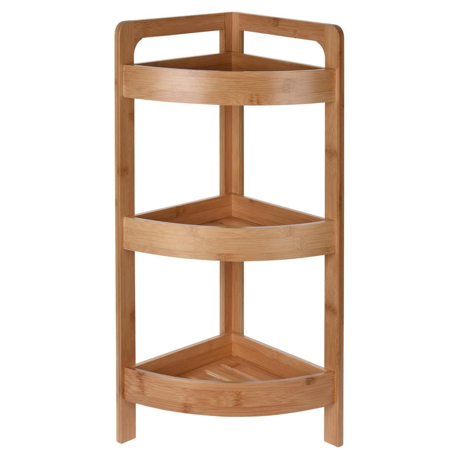 Koopman Eckregal GLADIS, 3 Fächer, Braun, Bambusholz, B 23 x H 61 x T 23 cm günstig online kaufen