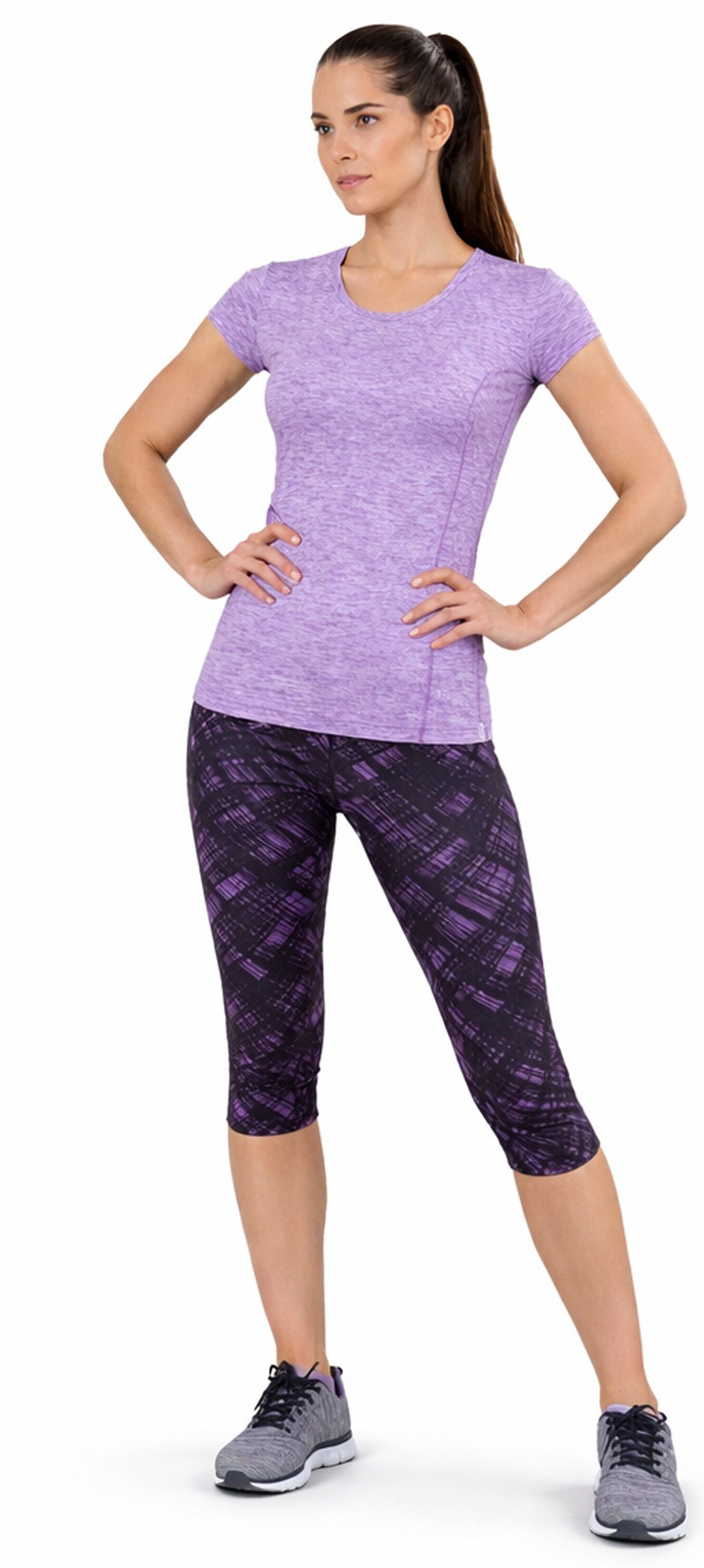 Kaiser24 Trainingsanzug Damen Fitness Set Shirt & 3/4 Leggings elastisch