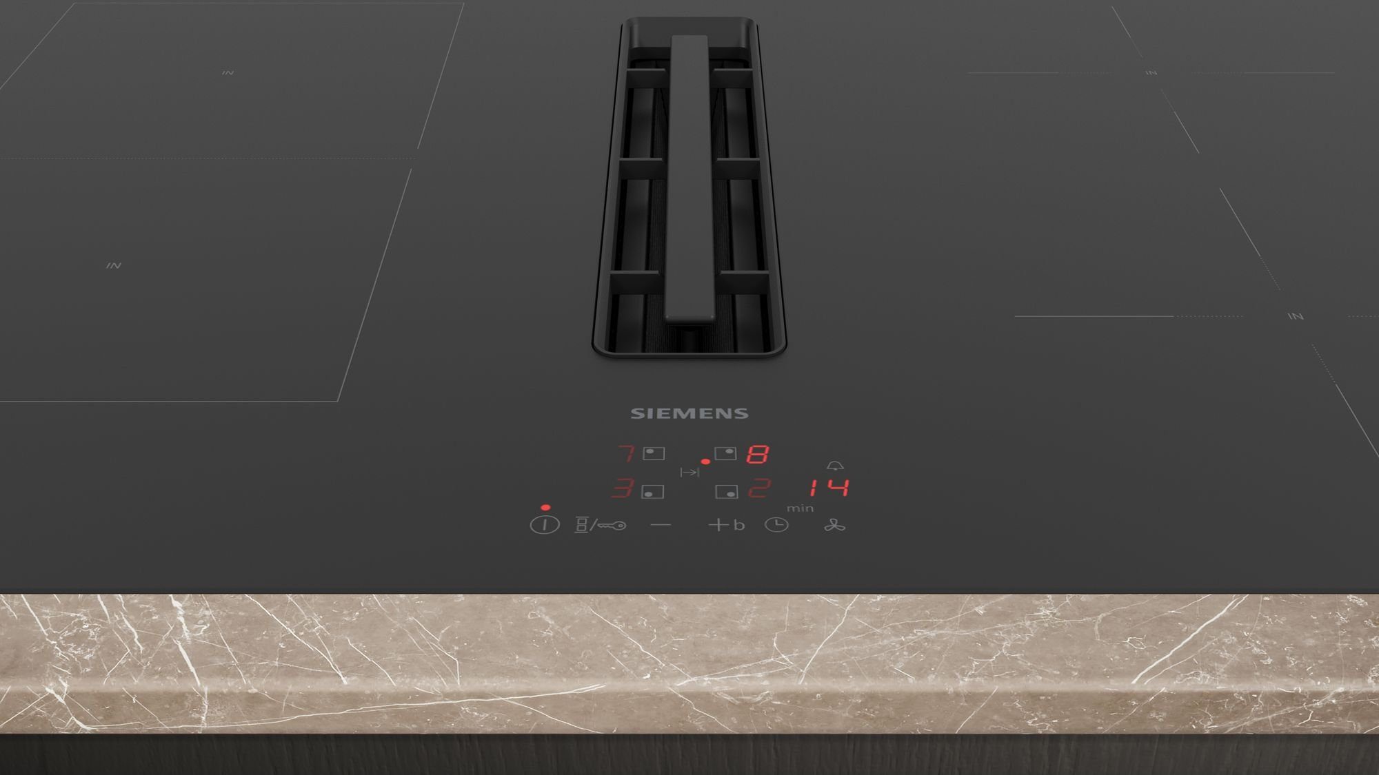 SIEMENS Kopffreihaube ED801BS16E Kochfeld mit Dunstabzug Induktion, 80 cm, EEK:B Serie iQ300 – Bild 5 von 5