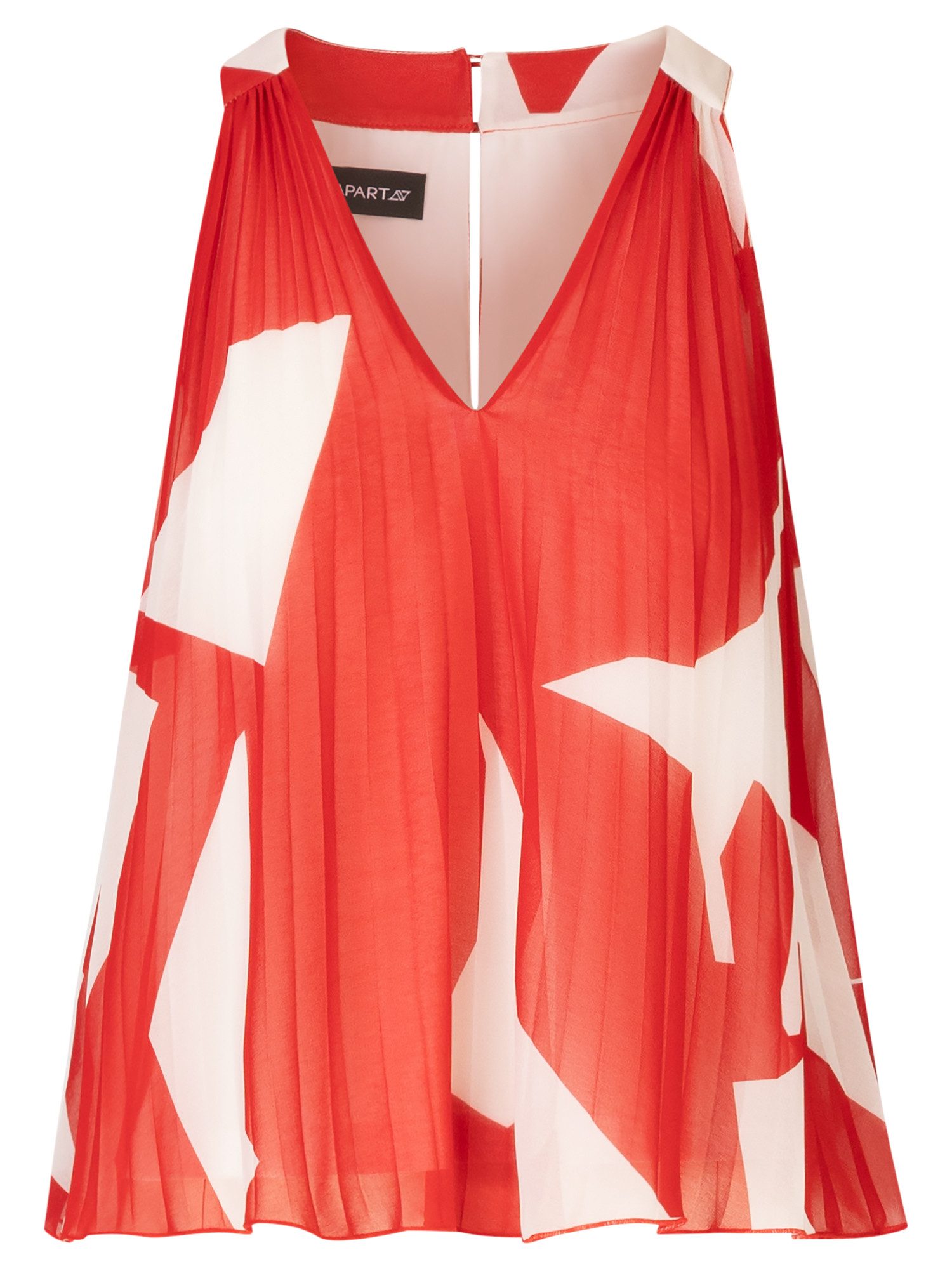 Apart Blusentop aus plissierten Chiffon, allover bedruckt