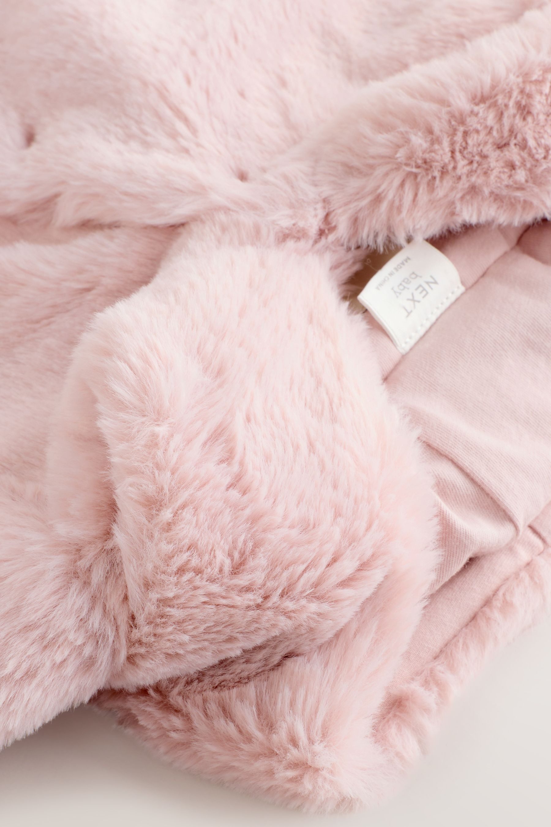 Next Fellimitatmantel Baby Jacke mit Kunstfell und Kapuze (1-tlg)