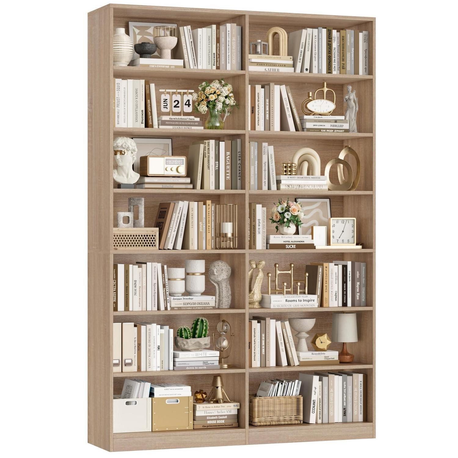 LuxusKollektion Bücherregal Bücherregal 212cm Eiche 14 Fächer, 1-tlg.
