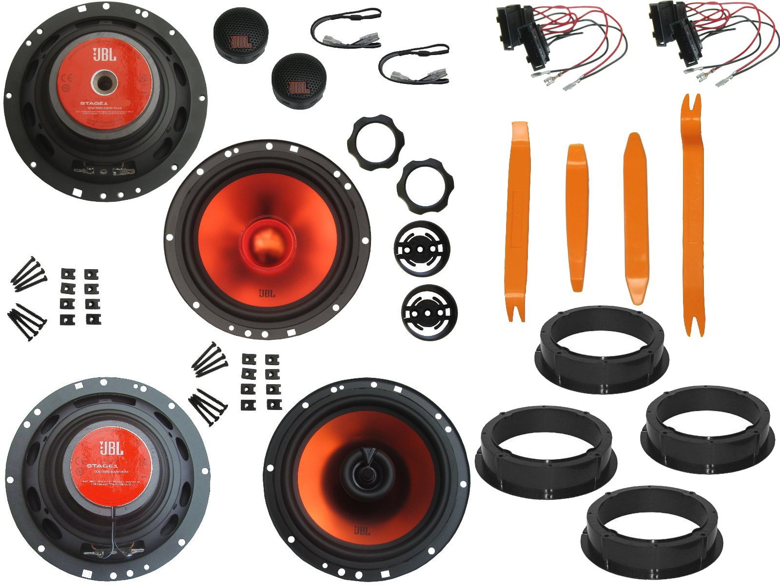 DSX JBL Lautsprecher für VW Polo V 6r Bj 09-17 Tür Vorn hinten Ausbaubügel Auto-Lautsprecher (130 W)