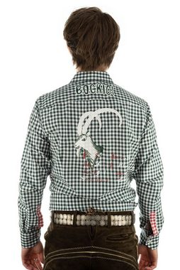 OS-Trachten Trachtenhemd »Ubegu« Langarmhemd mit Große Stickerei auf dem Rücken