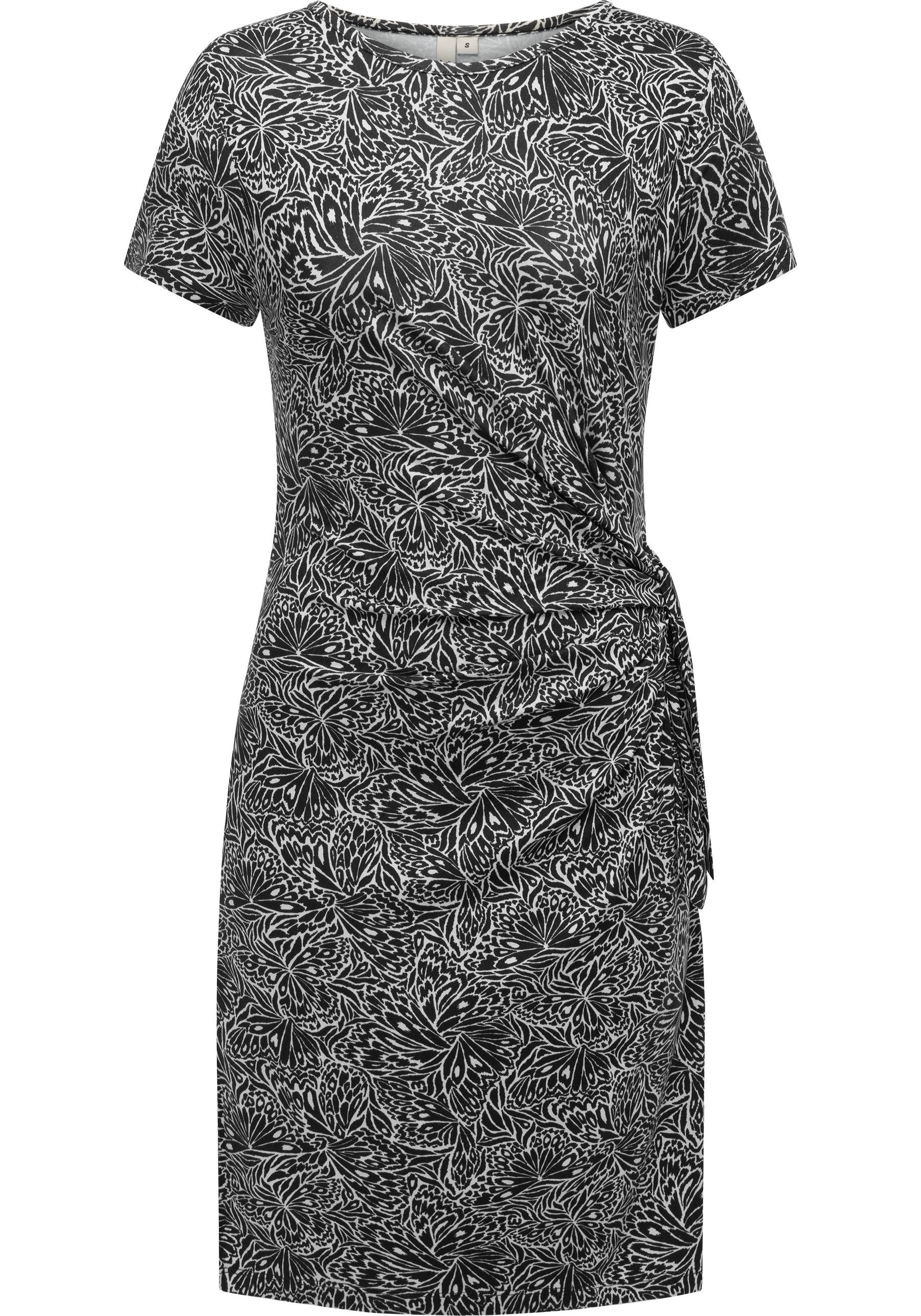 Ragwear Shirtkleid Knotta Print Kurzarm Sommerkleid mit seitlichem Bindeban günstig online kaufen