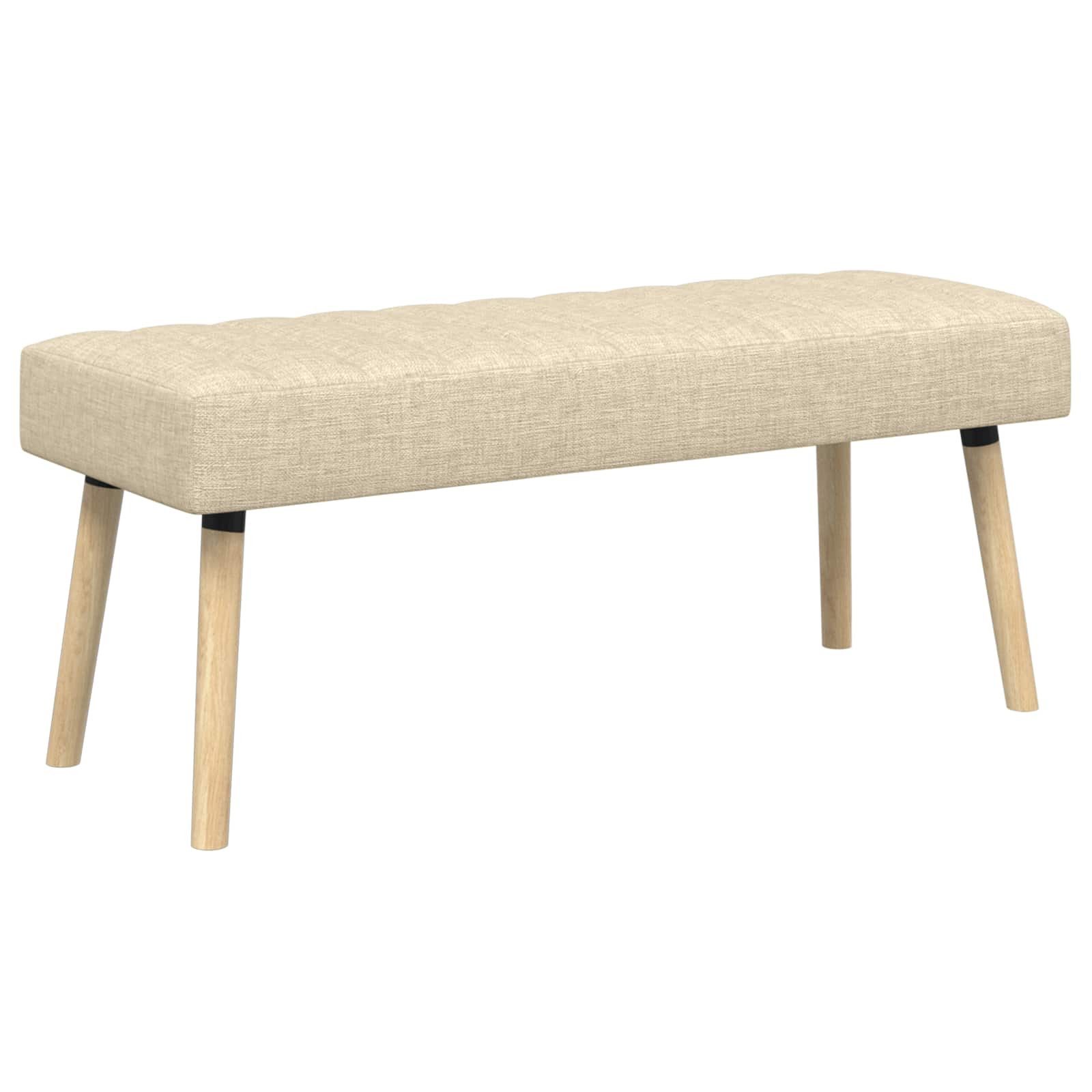 vidaXL Sitzbank Kanalgepolsterte Bank Creme 110 x 40 x 46 cm Stoff (1-St)