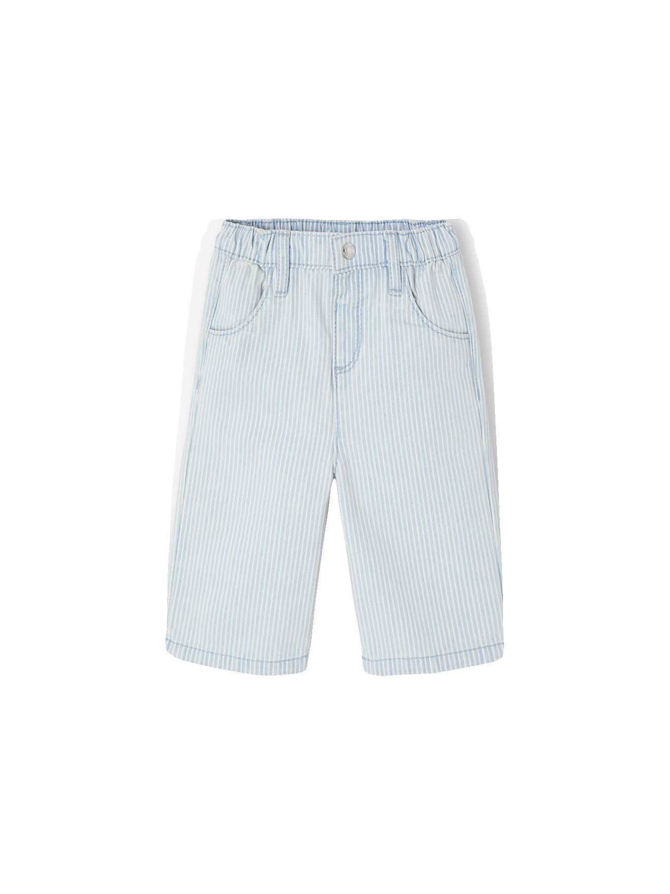 vertbaudet Weite Jeans Weite Baby Hose mit feinen Streifen, Dehnbund